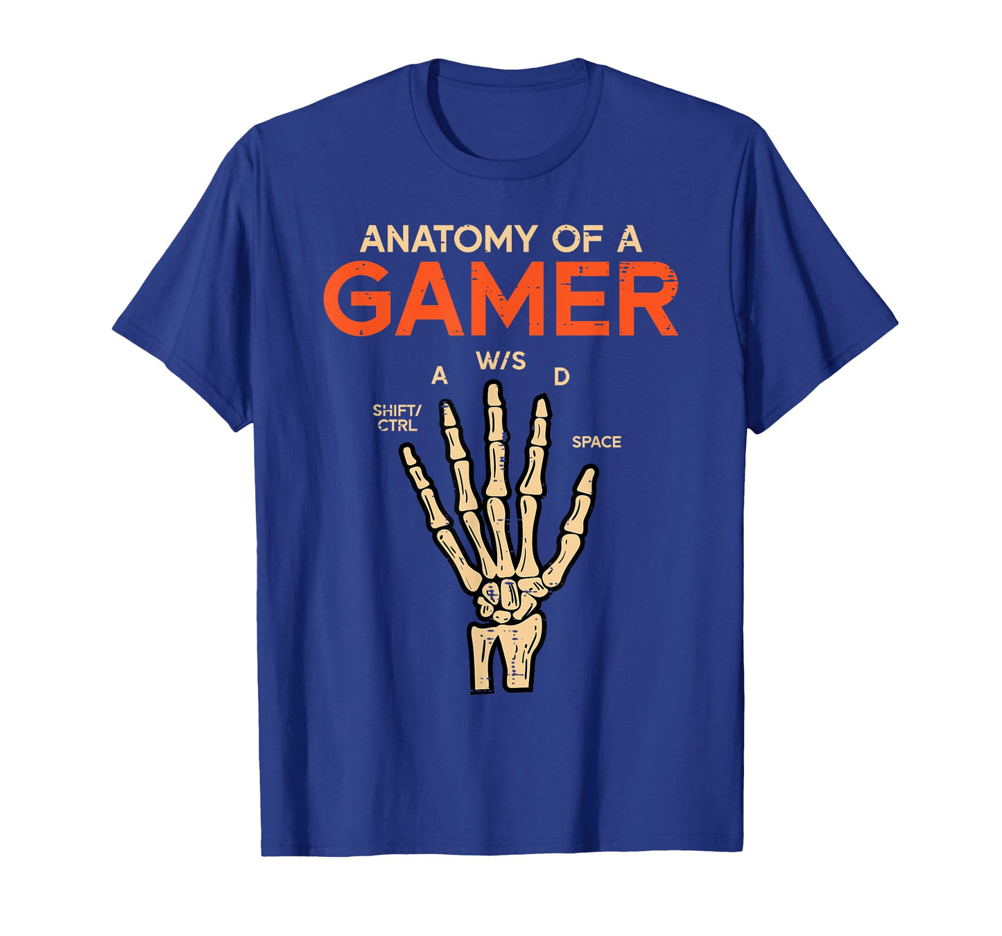Anatomy Of A Gamer Skeleton Hand Funny Men Boys Kids Teens T-Shirt