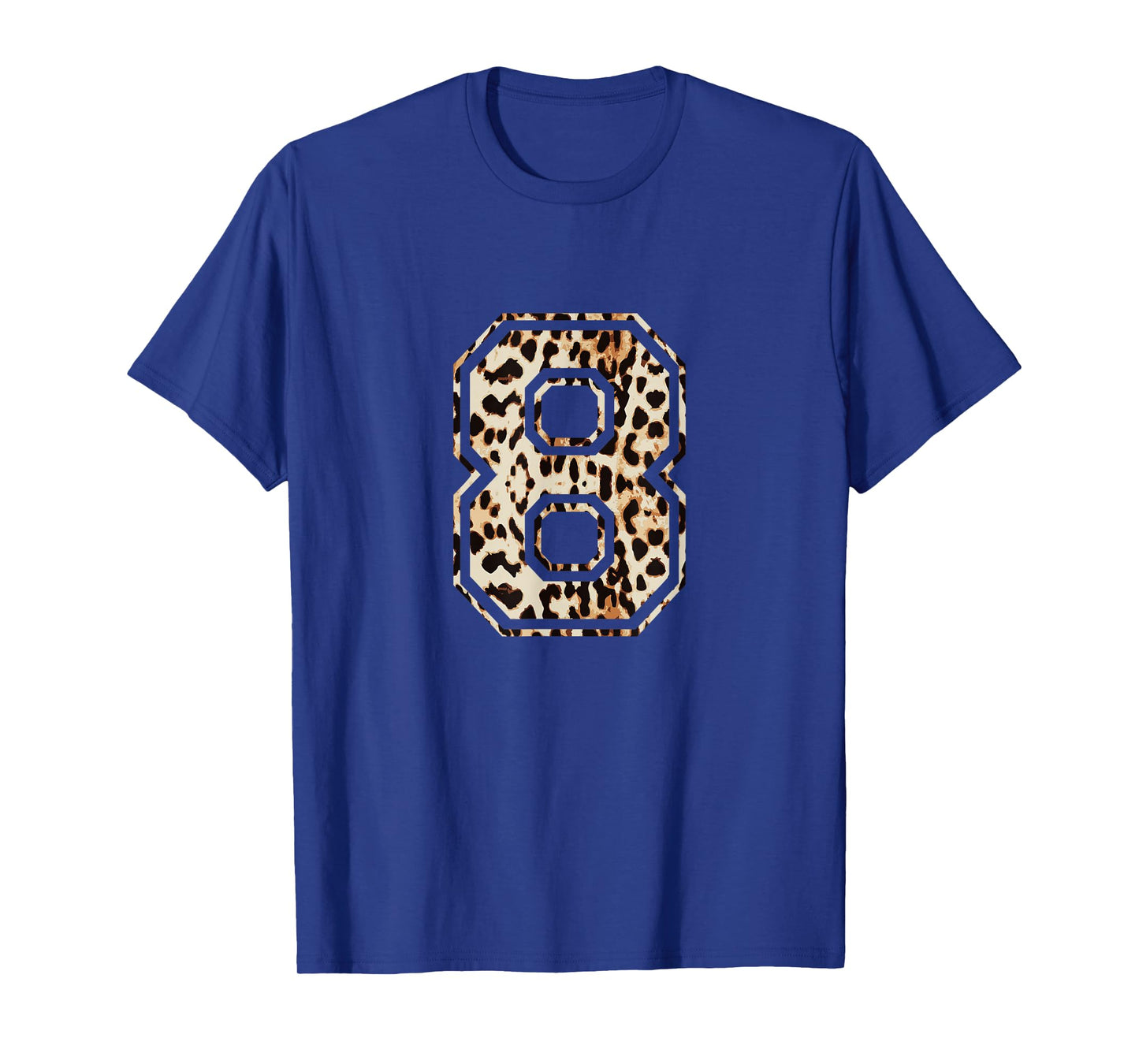 Cool Number 8 Game Football Leopard Cheetah Print T-Shirt T-Shirt