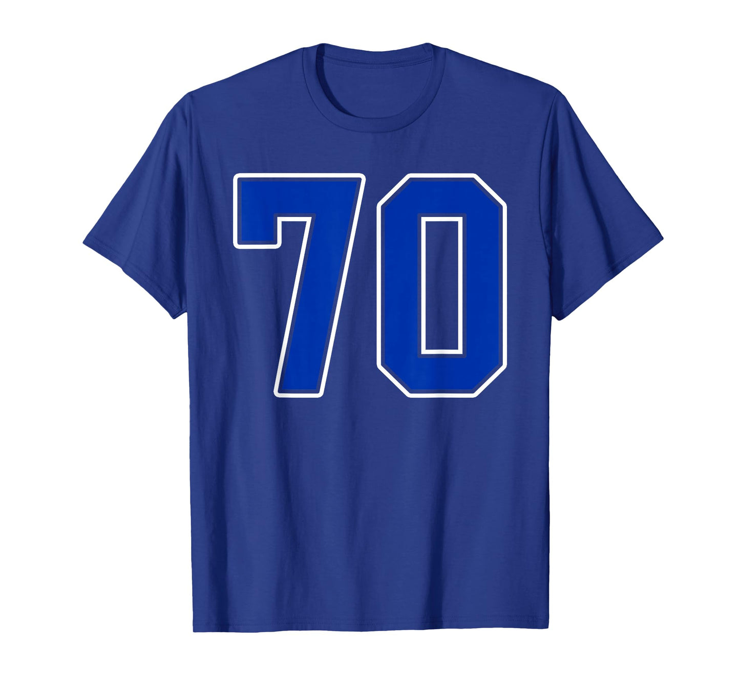 Royal Blue White Number 70 Jersey Player Uniform #70 T-Shirt