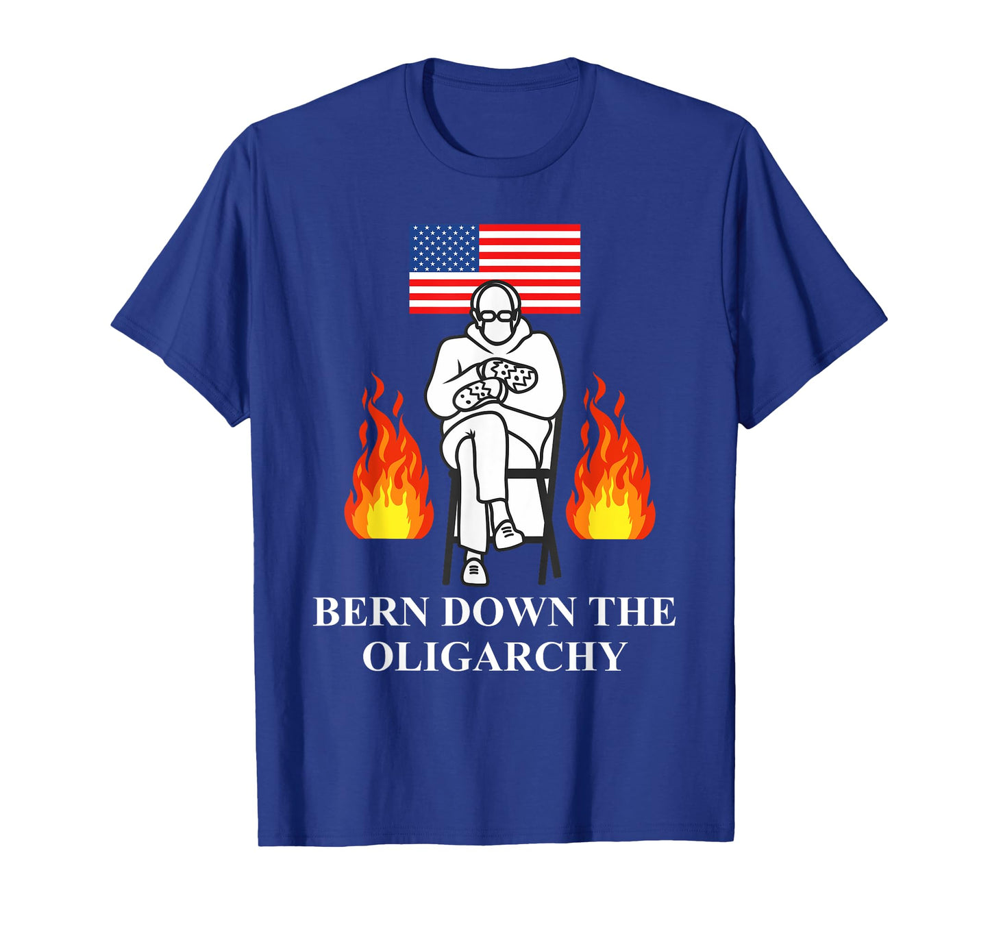 Bern Down the Oligarchy Bernie Fight Oligarchy Flag America T-Shirt