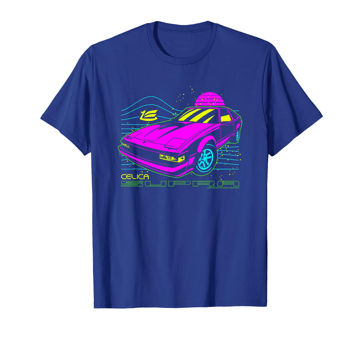 Toyota Iconic Celica Supra Neon Retro 80s Vibe Chest Logo T-Shirt