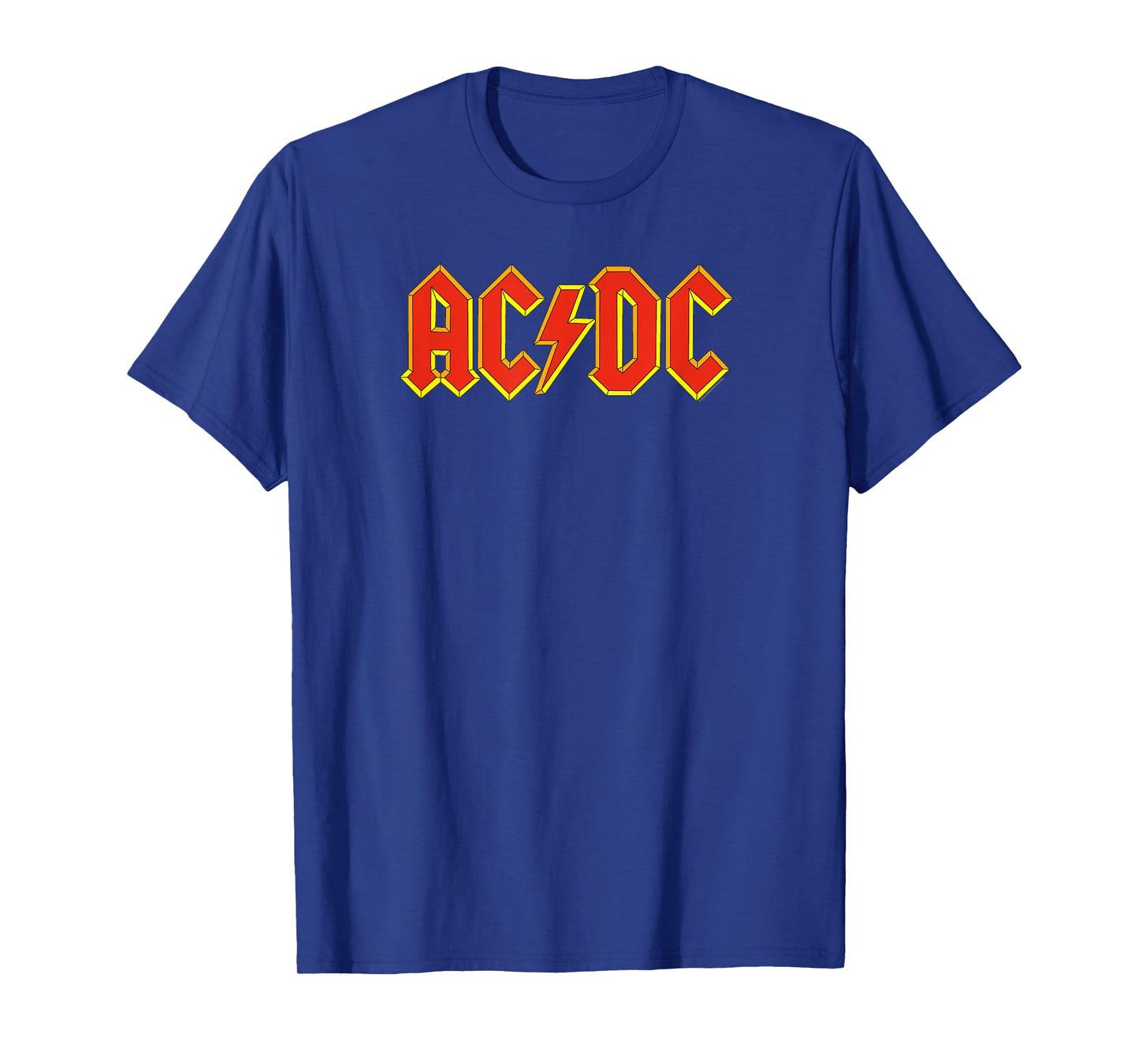 AC/DC Rock Music Band Yellow Outline Red Logo T-Shirt