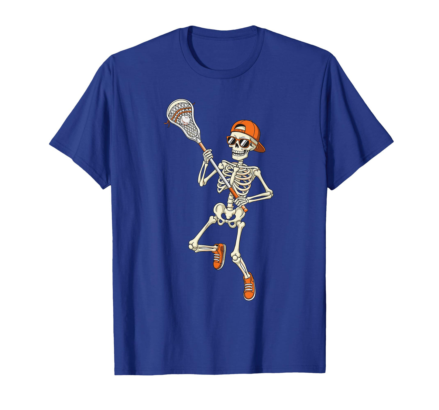 Halloween Skeleton Funny Lacrosse Boys Teens Men Men T-Shirt