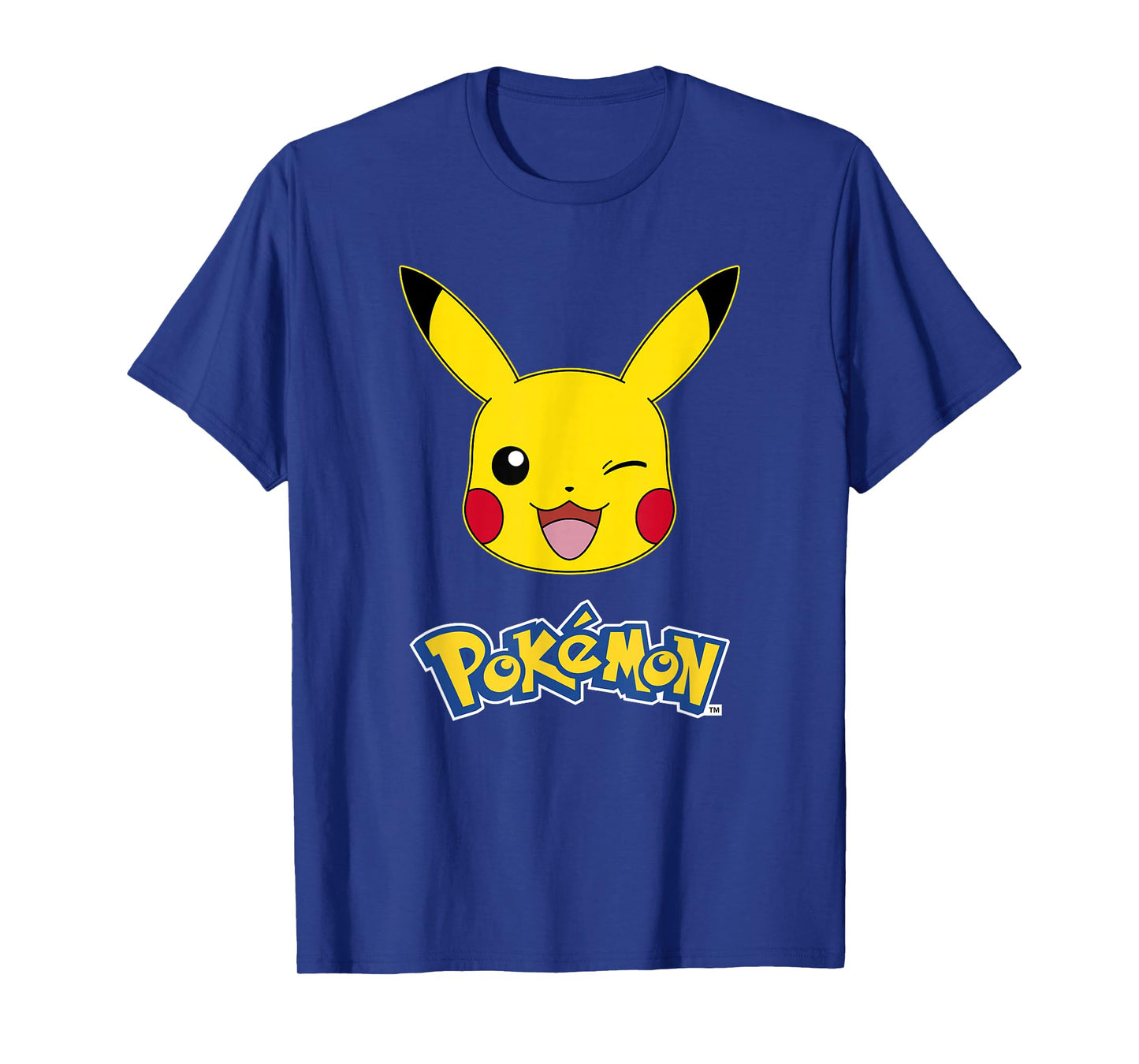 Pokémon Pikachu Wink Cute Face Official Logo T-Shirt