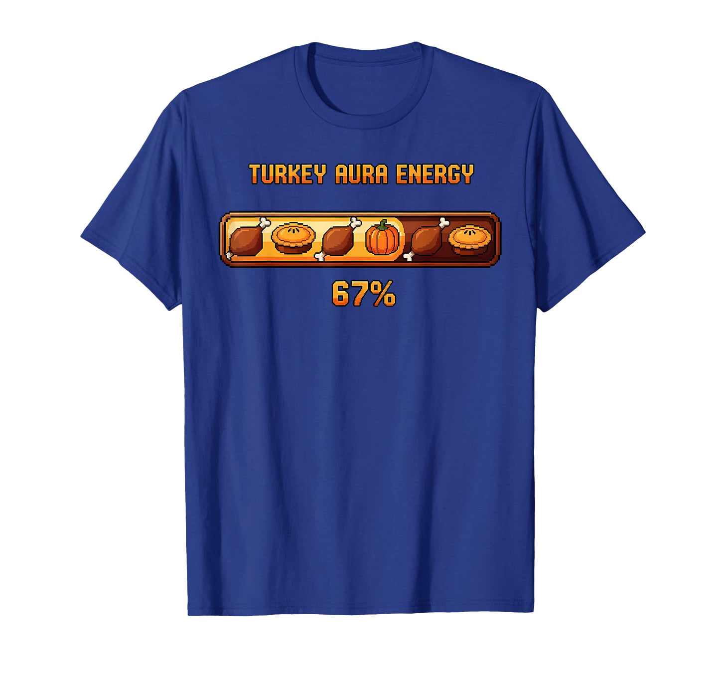 Thanksgiving Turkey Aura Energy at 67 Funny Six Seven Meme T-Shirt