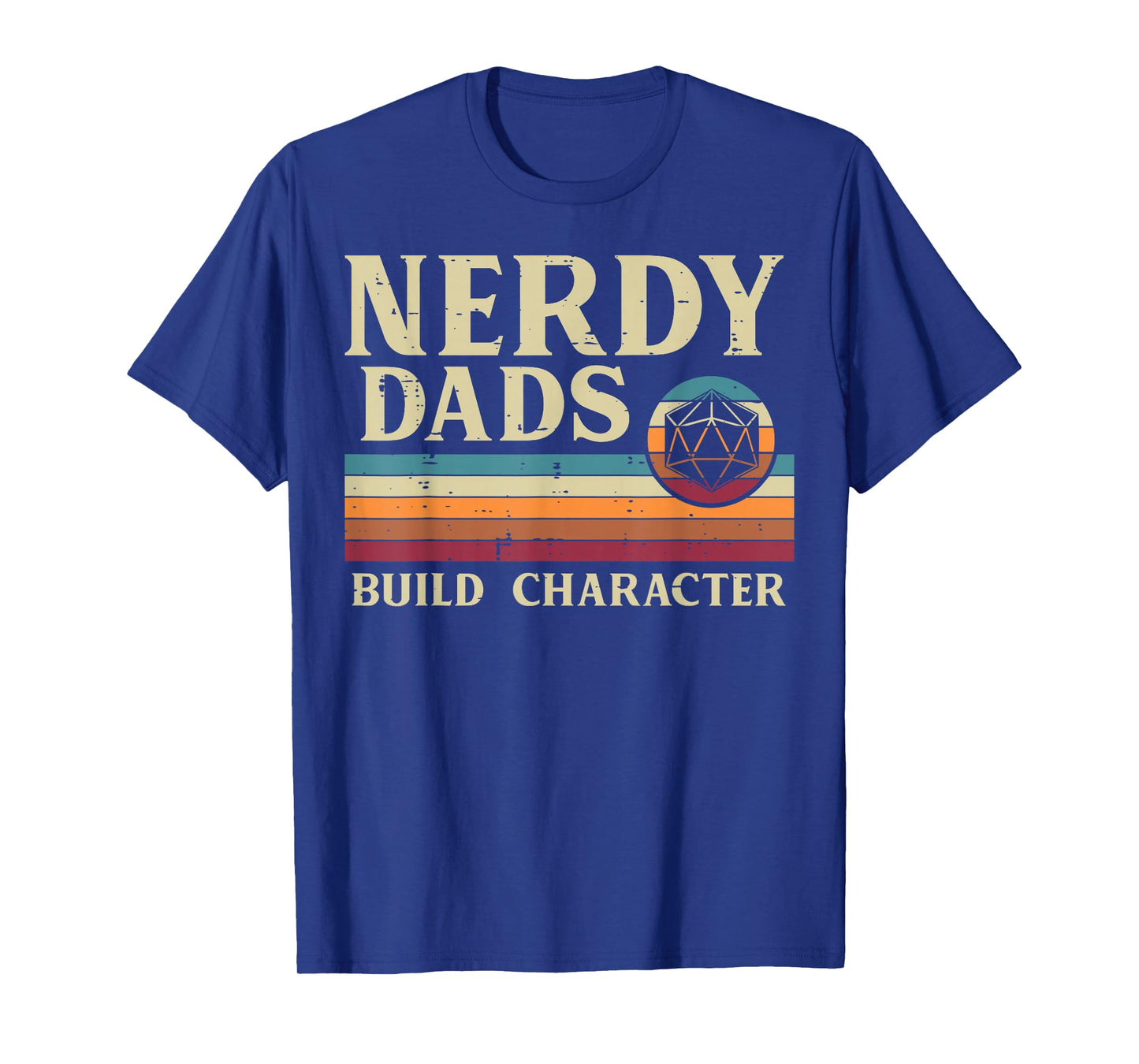 Nerdy Dads Build Character Retro Fathers Day Daddy Papa Men T-Shirt