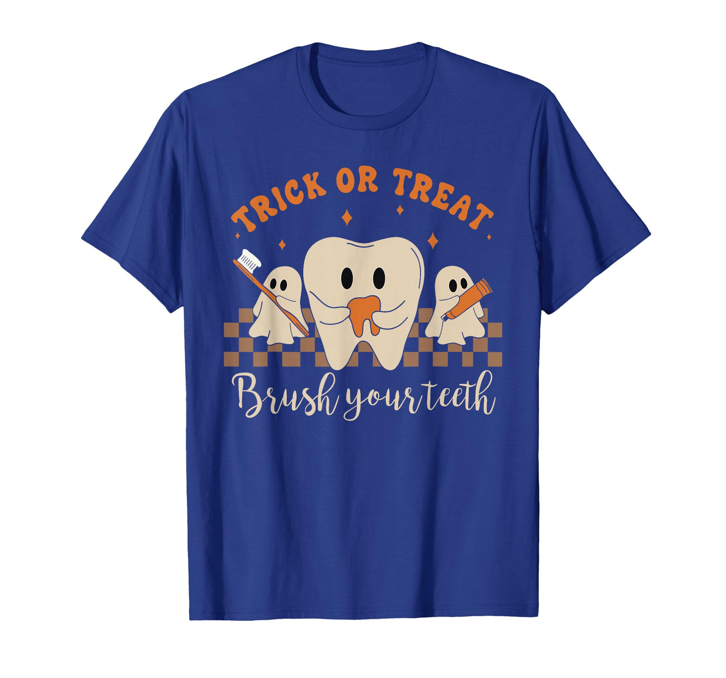 Trick or Treat Brush Your Teeth Cute Halloween Tooth Ghost T-Shirt