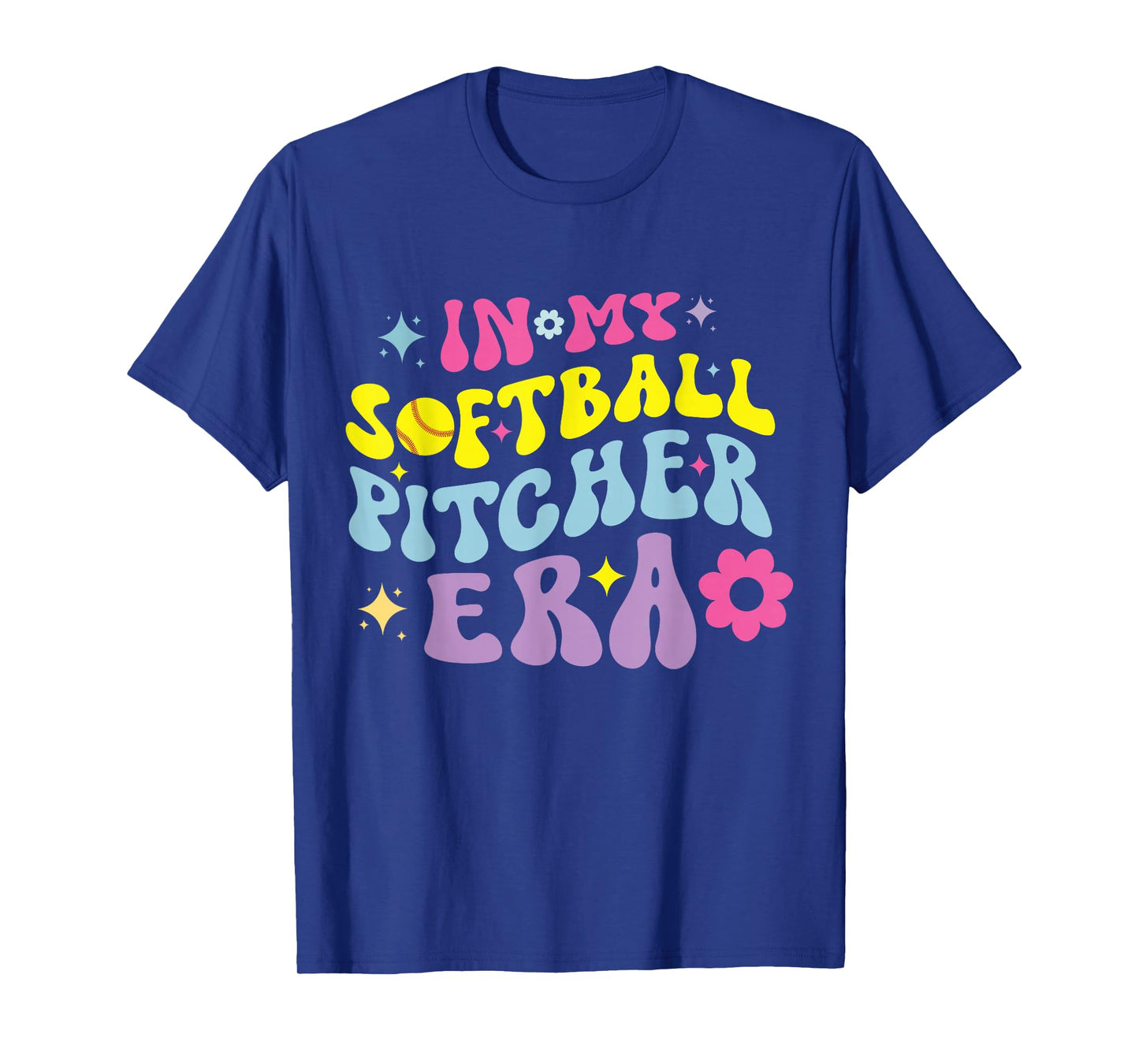 In My Softball Pitcher Era Groovy Fastpitch Girls Game T-Shirt
