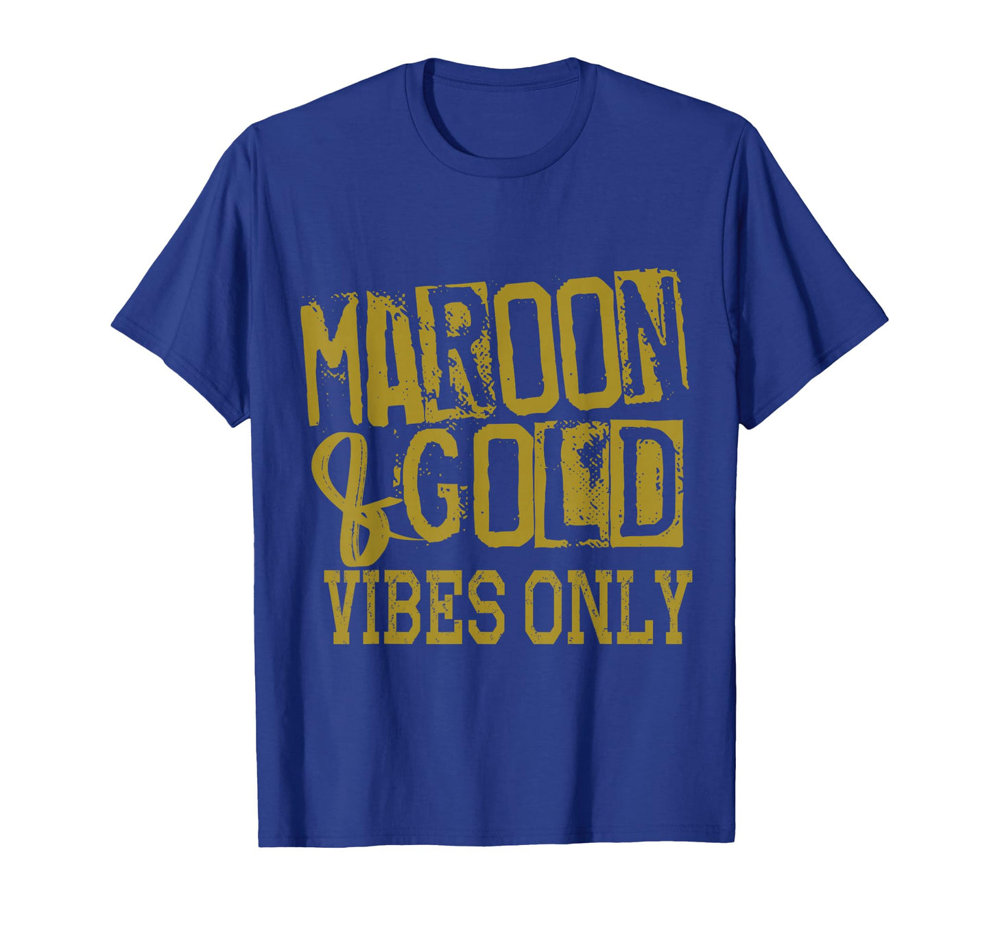 Maroon Gold Vibes Only Game Day Tee High Middle School Sport T-Shirt