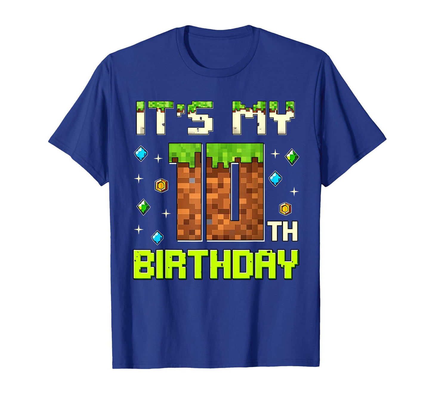 Birthday Boy It's My 10th Birthday Gamer Pixel Number T-Shirt