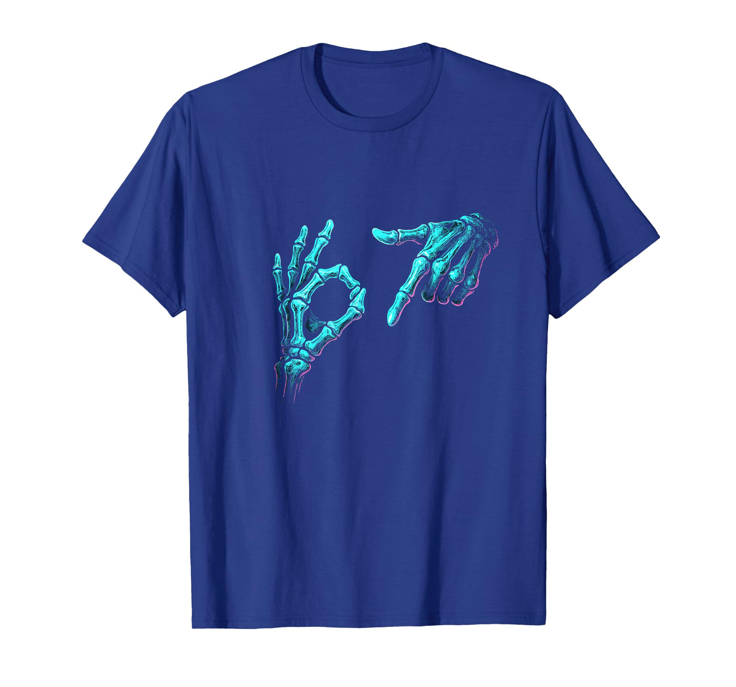 Funny Skeleton Hand Meme 67 Gen Alpha Halloween Six Seven T-Shirt