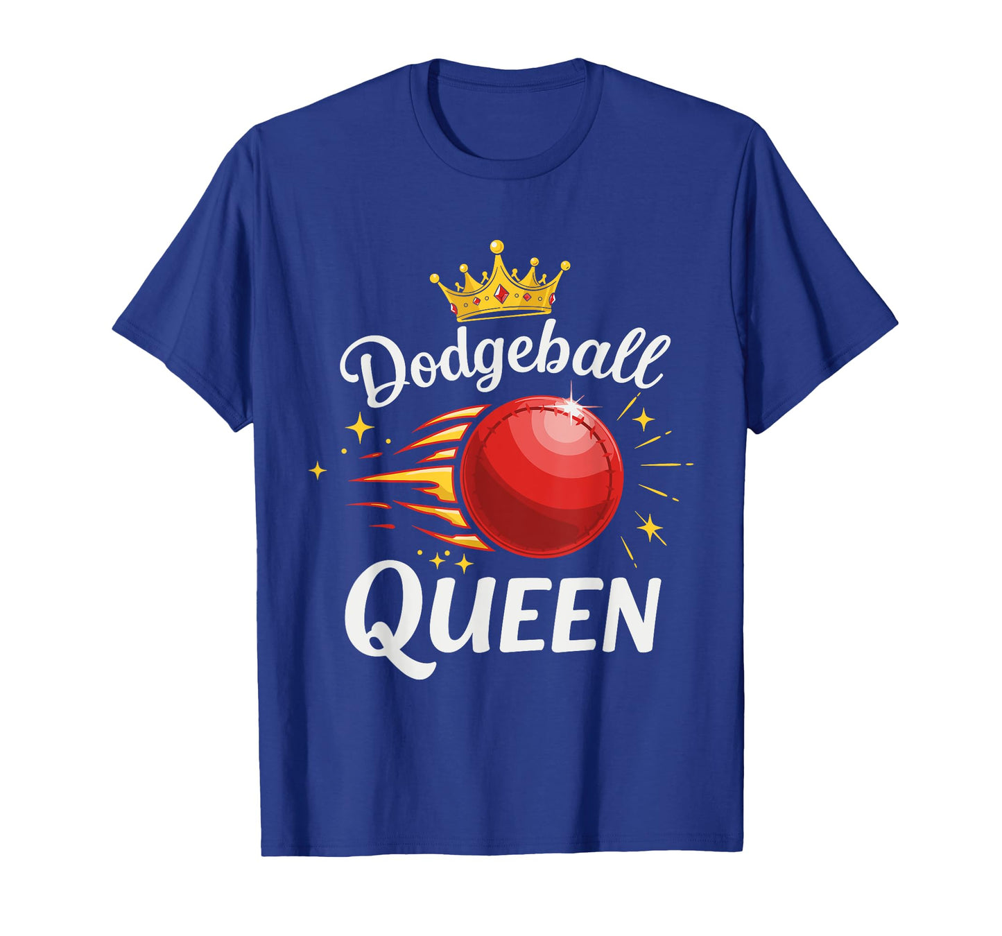 Dodgeball Queen with Crown and Red Ball Design T-Shirt
