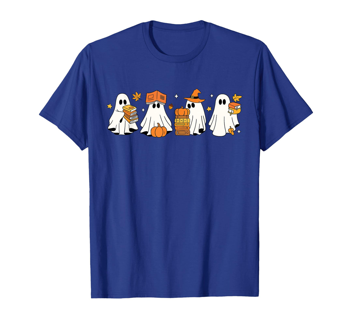 Funny Ghost Book Reading Halloween Books Lover Teacher Kids T-Shirt