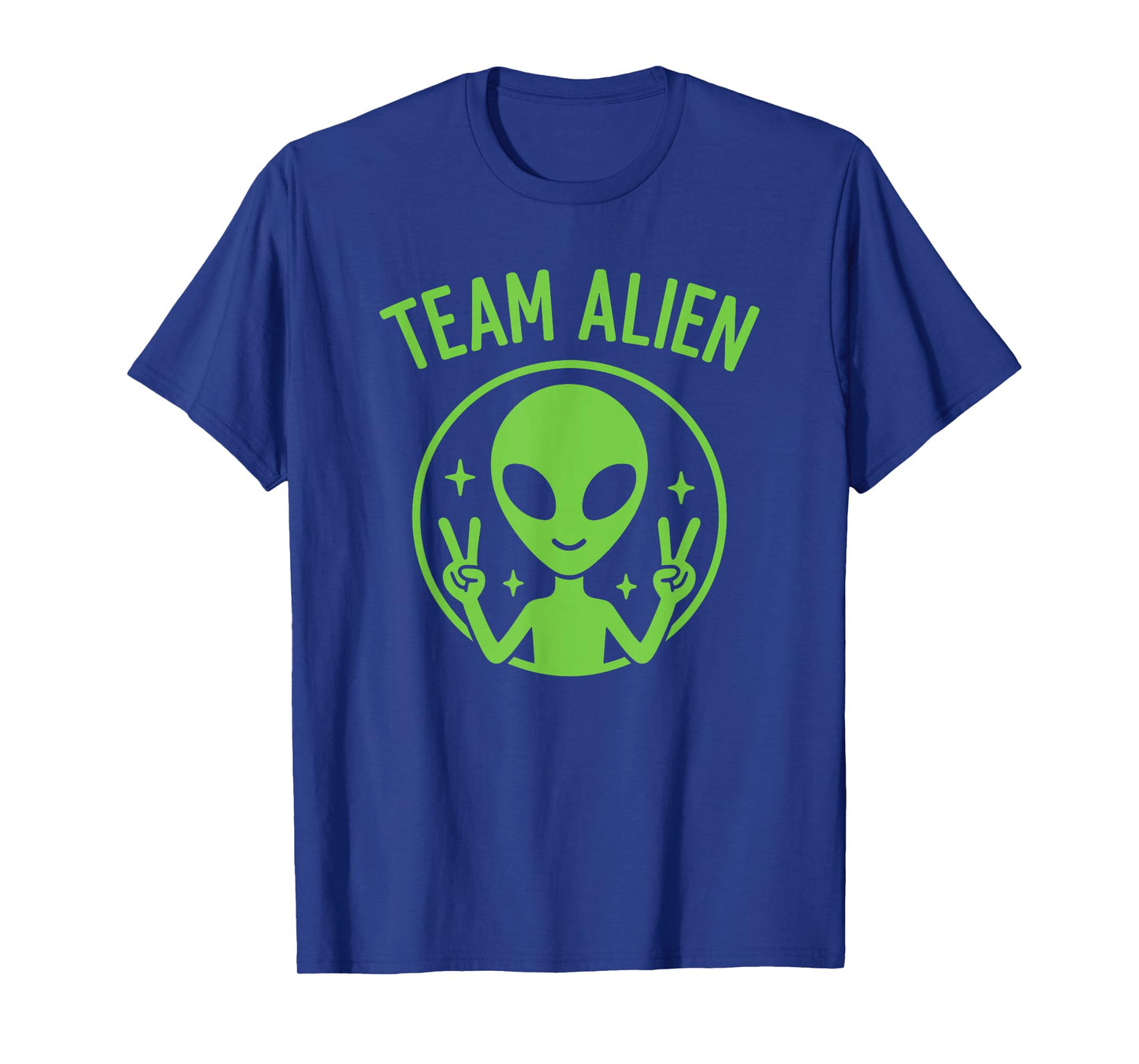 Team Alien – Funny Green Extraterrestrial Peace Sign Cartoon T-Shirt
