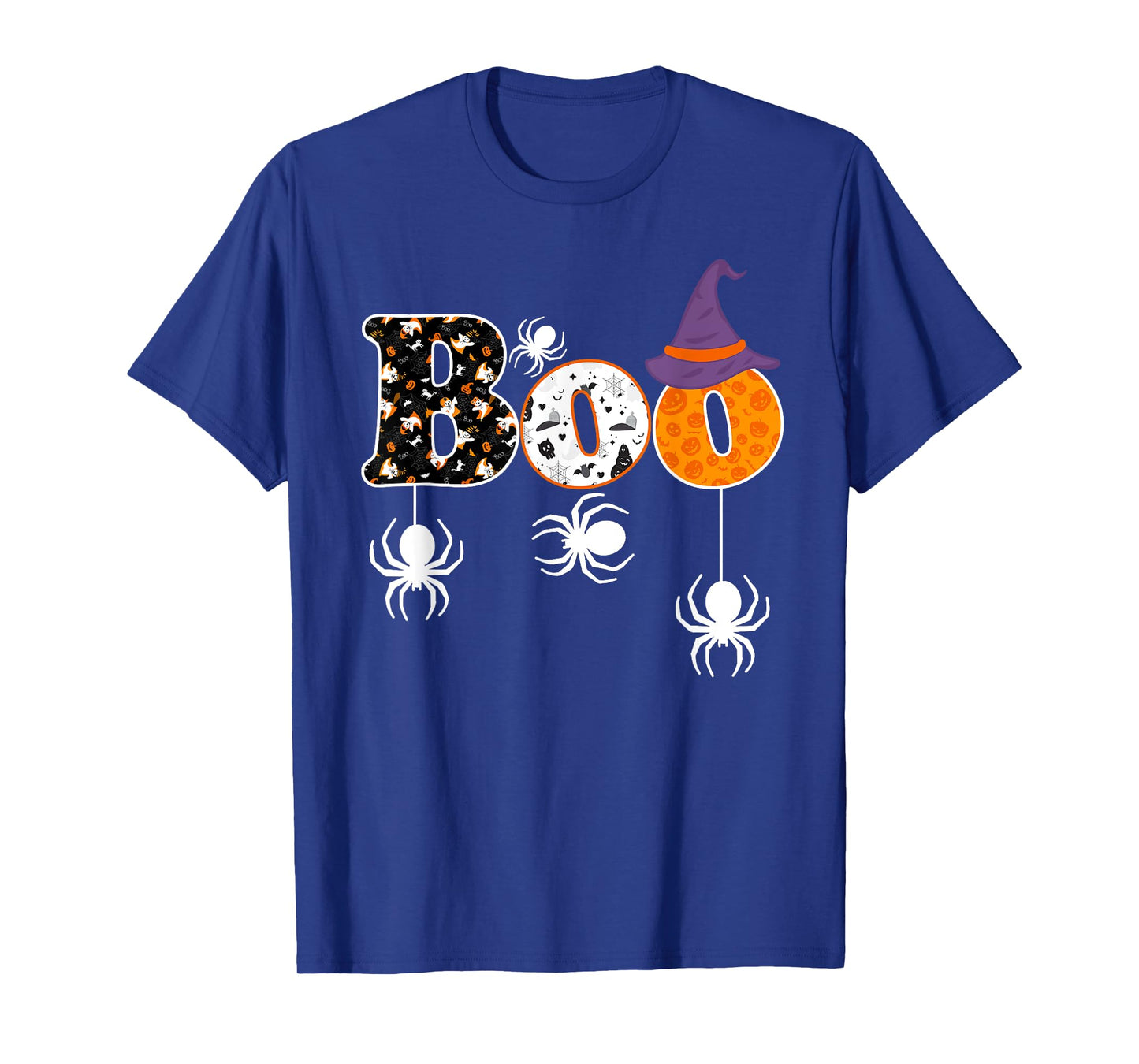 Boo Halloween Costume Spiders Ghosts Pumpkins & Witch Hat T-Shirt