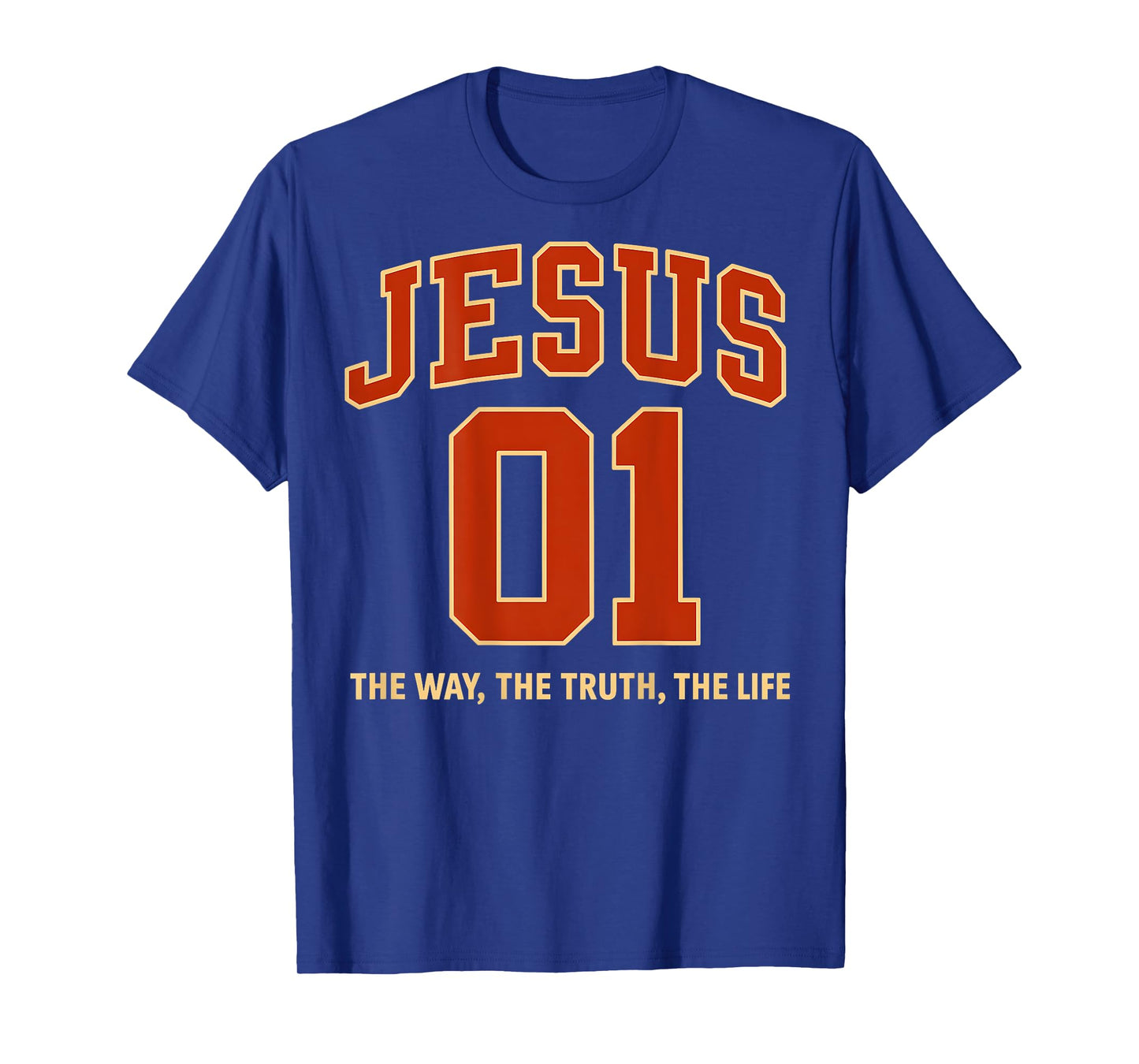 (ON Back) Jesus is #1 The Way Truth Life Sports Jersey Style T-Shirt