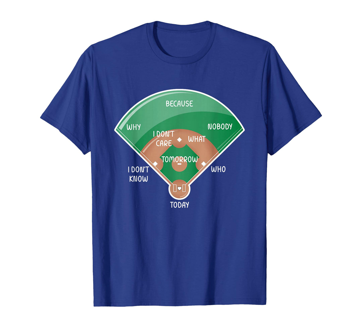 Baseball Diamond Fielding Chart Funny Sports Who's On First T-Shirt