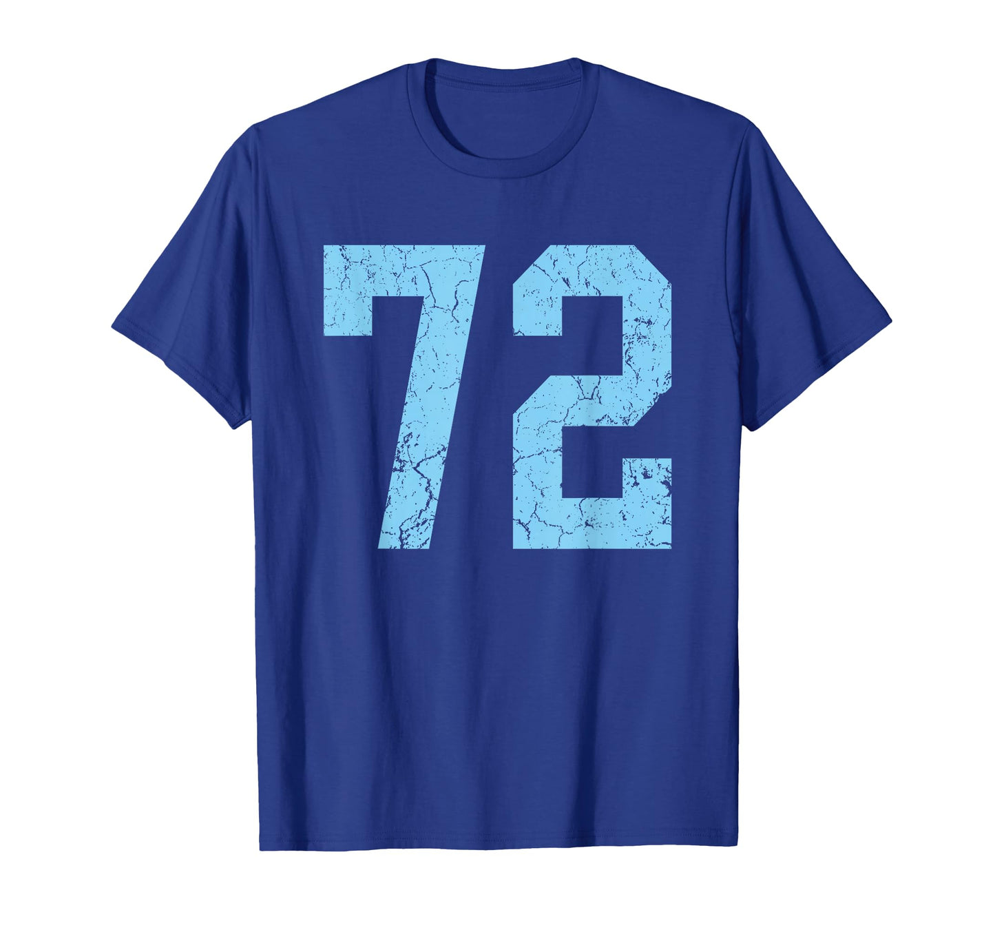 Distressed Baby Blue Number 72 Jersey Player Uniform #72 T-Shirt