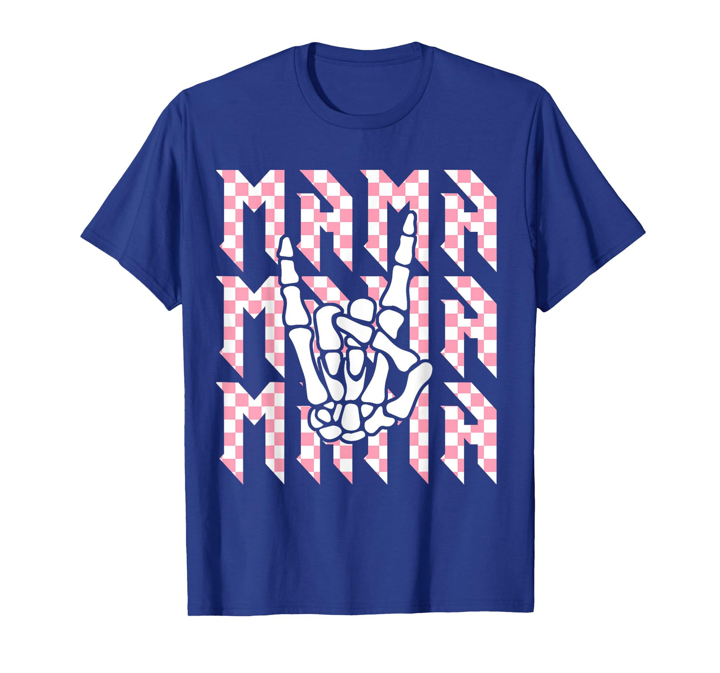 Mama Of The Bad Two The Bone Checkered Mama 2nd Birthday T-Shirt