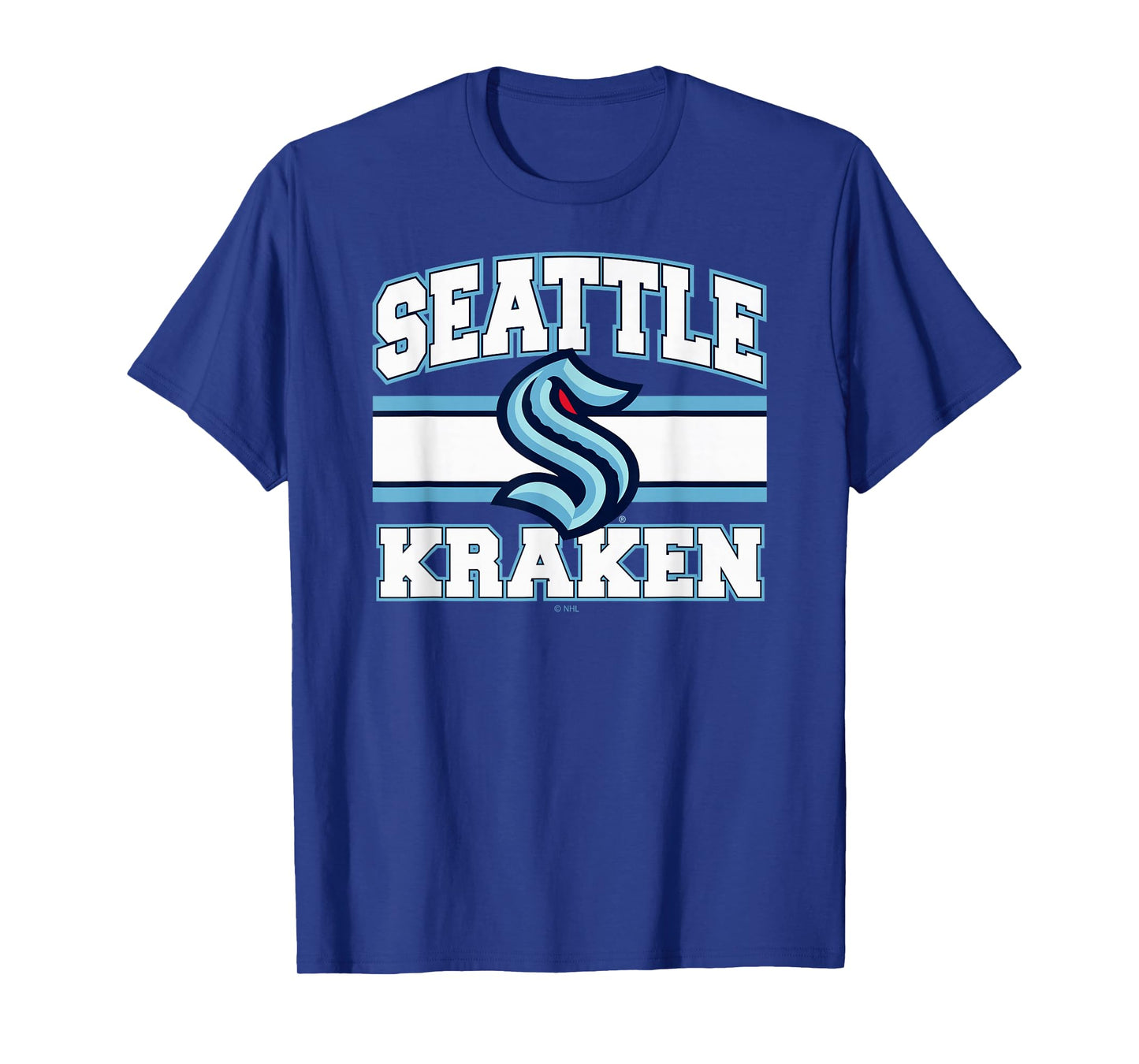 Seattle Kraken Stripe Black Officially Licensed T-Shirt