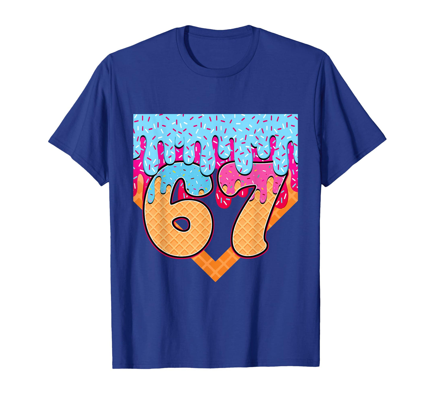 67 Ice Cream Drip Meme Six Seven Gen Alpha Slang T-Shirt