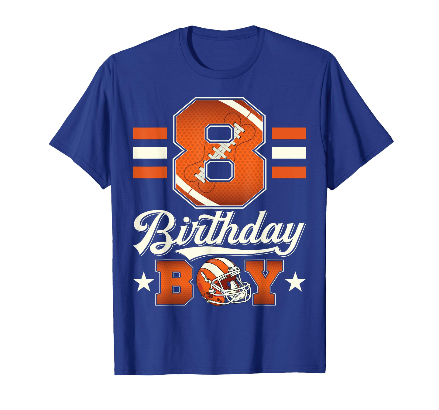 Eight 8th Birthday Boy Football 8 Year Old Sports Party T-Shirt