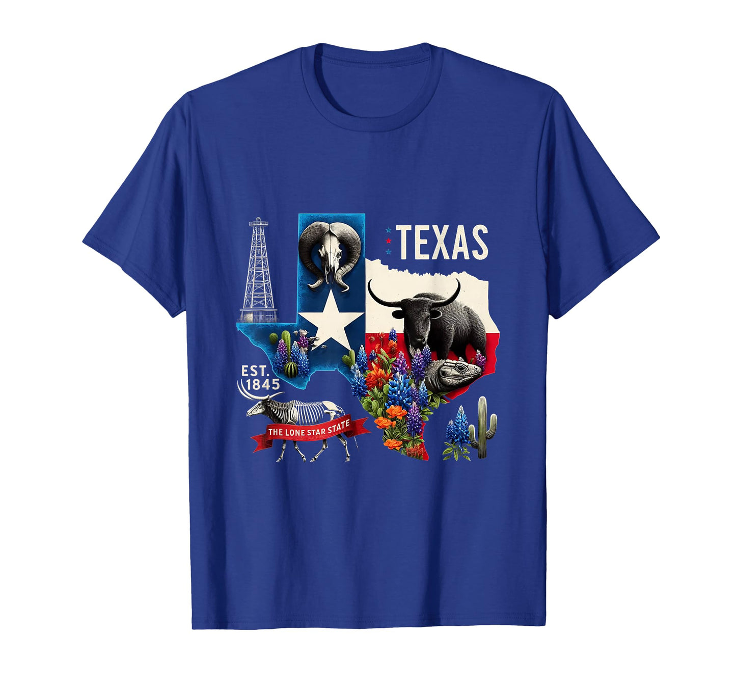 Retro Vibes Texas USA Bull American T-Shirt