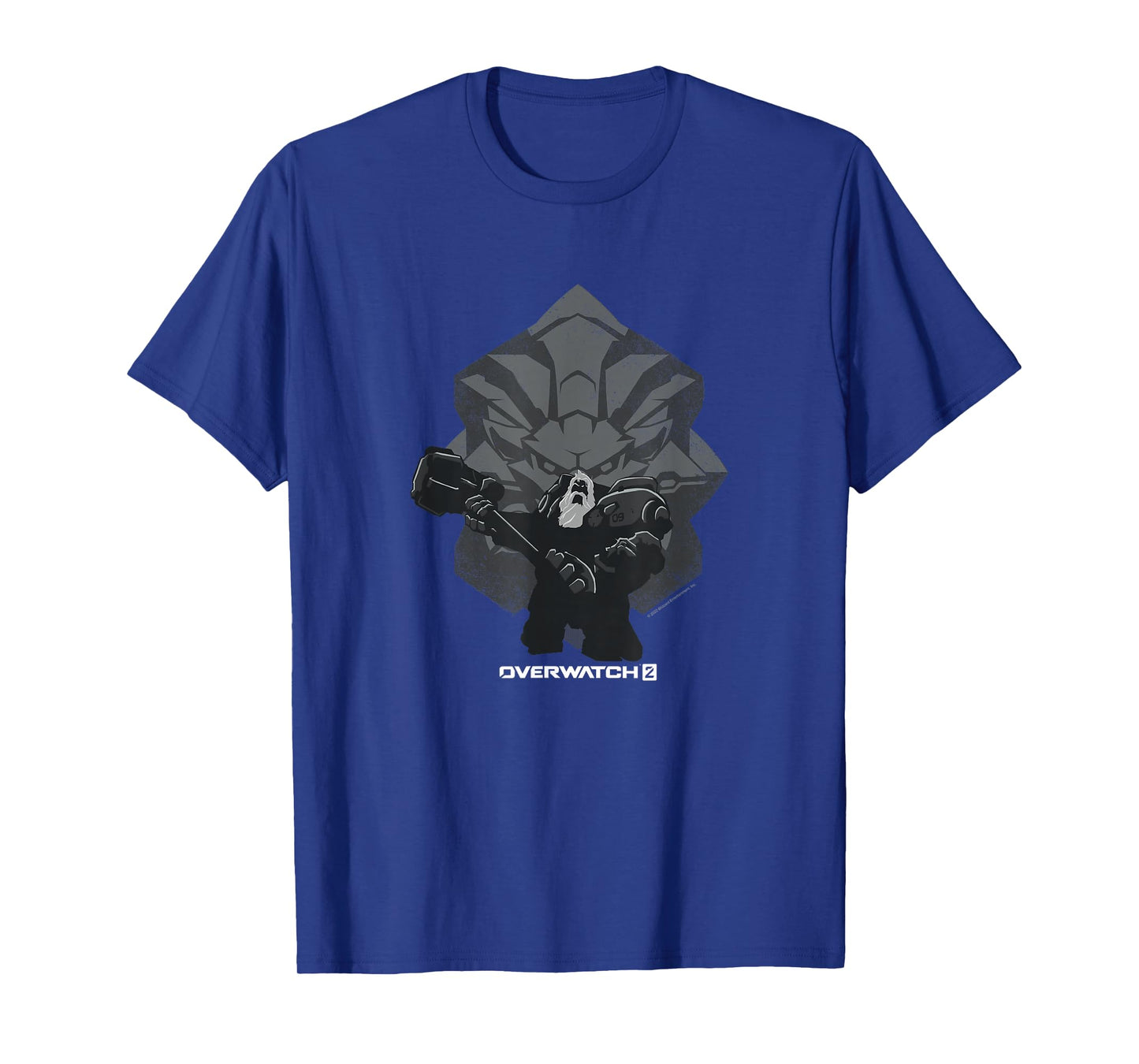 Overwatch 2 Powerful Strong Reinhardt Silhouette Chest Logo T-Shirt