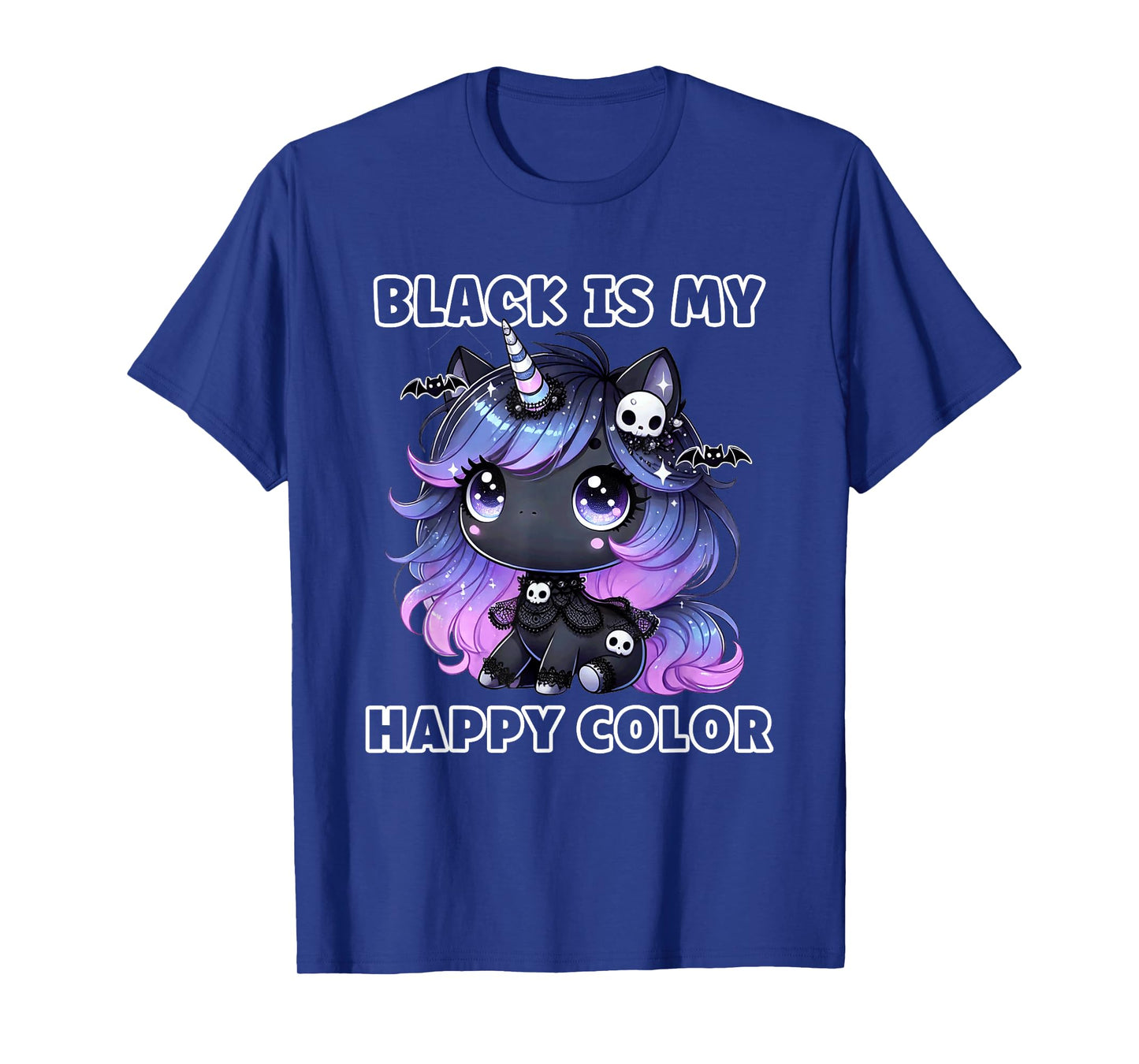 Goth Girl Black is My Happy Color Gothic Unicorn Emo Girl T-Shirt