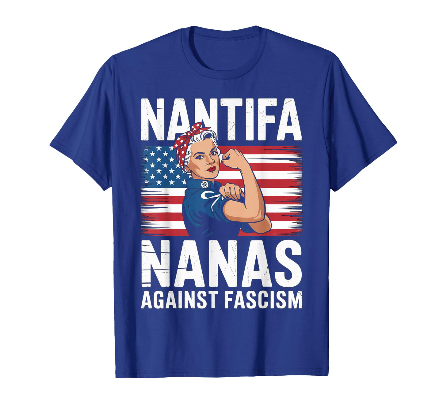 Nantifa Nana Against Fascism Flag Resist No Kings Grandma T-Shirt