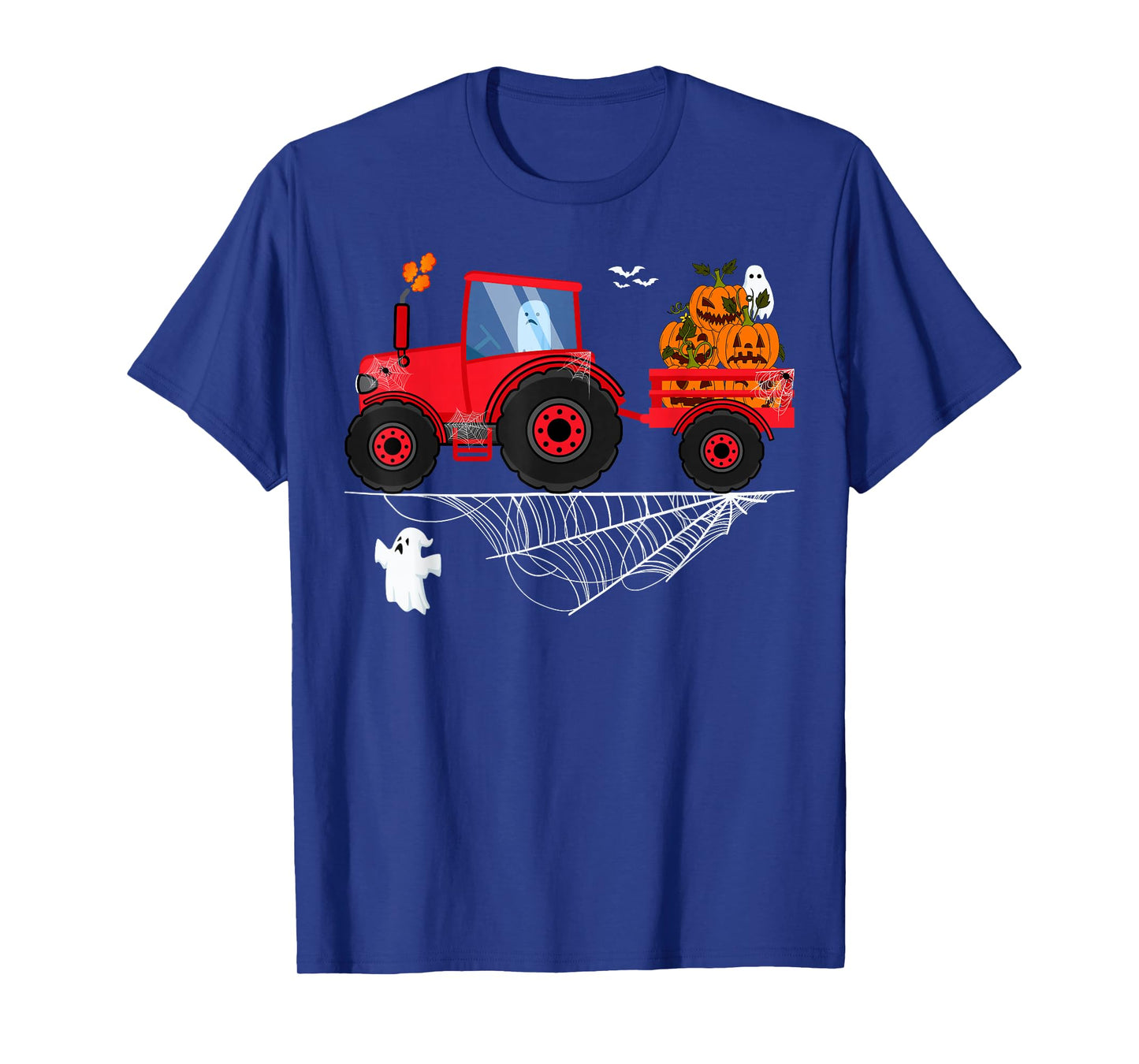 Halloween Tractor Kids Pumpkin Farm Spooky Ghost Tractor T-Shirt