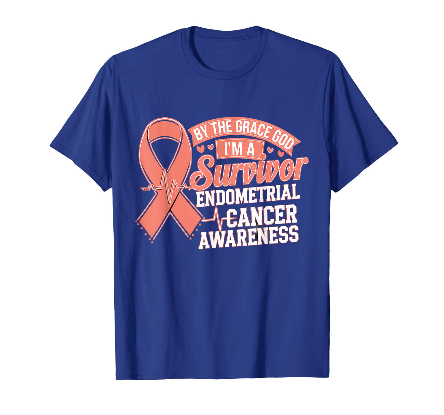 Endometrial Cancer Awareness Peach Ribbon T-Shirt