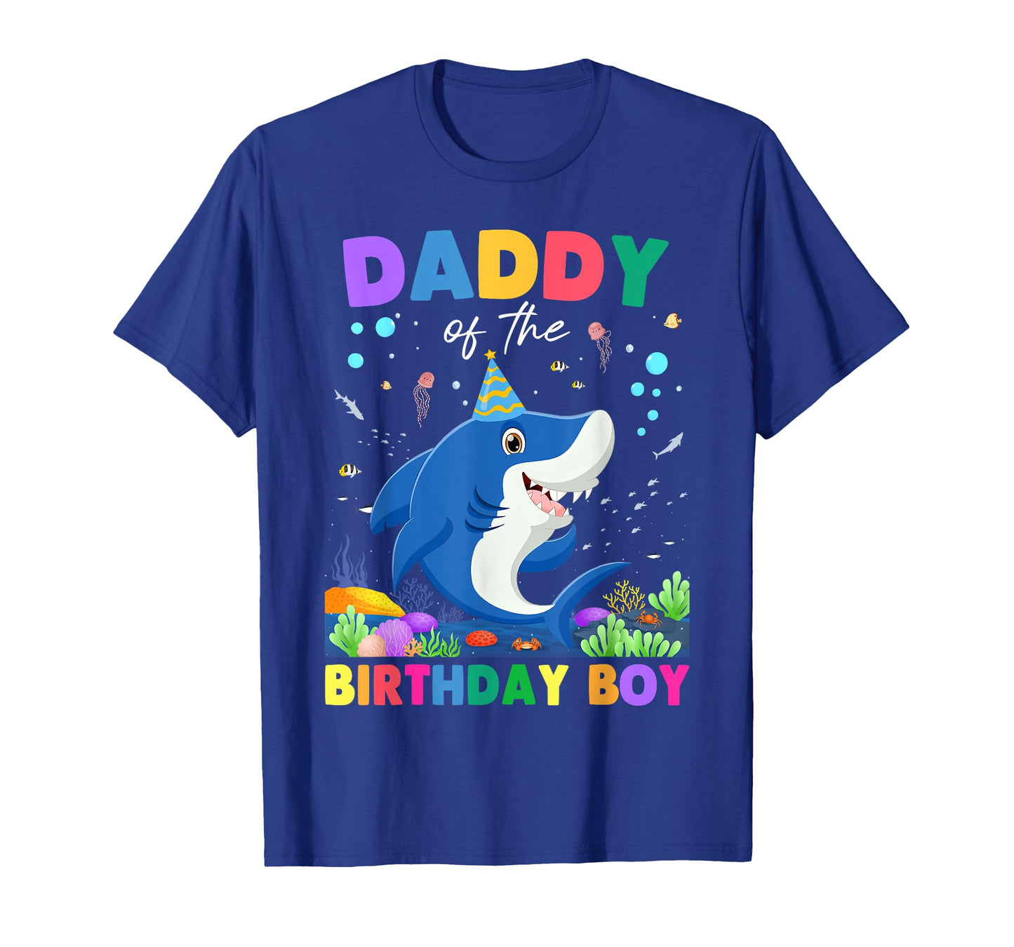 Daddy of The Birthday Boy Funny Shark Birthday Family T-Shirt