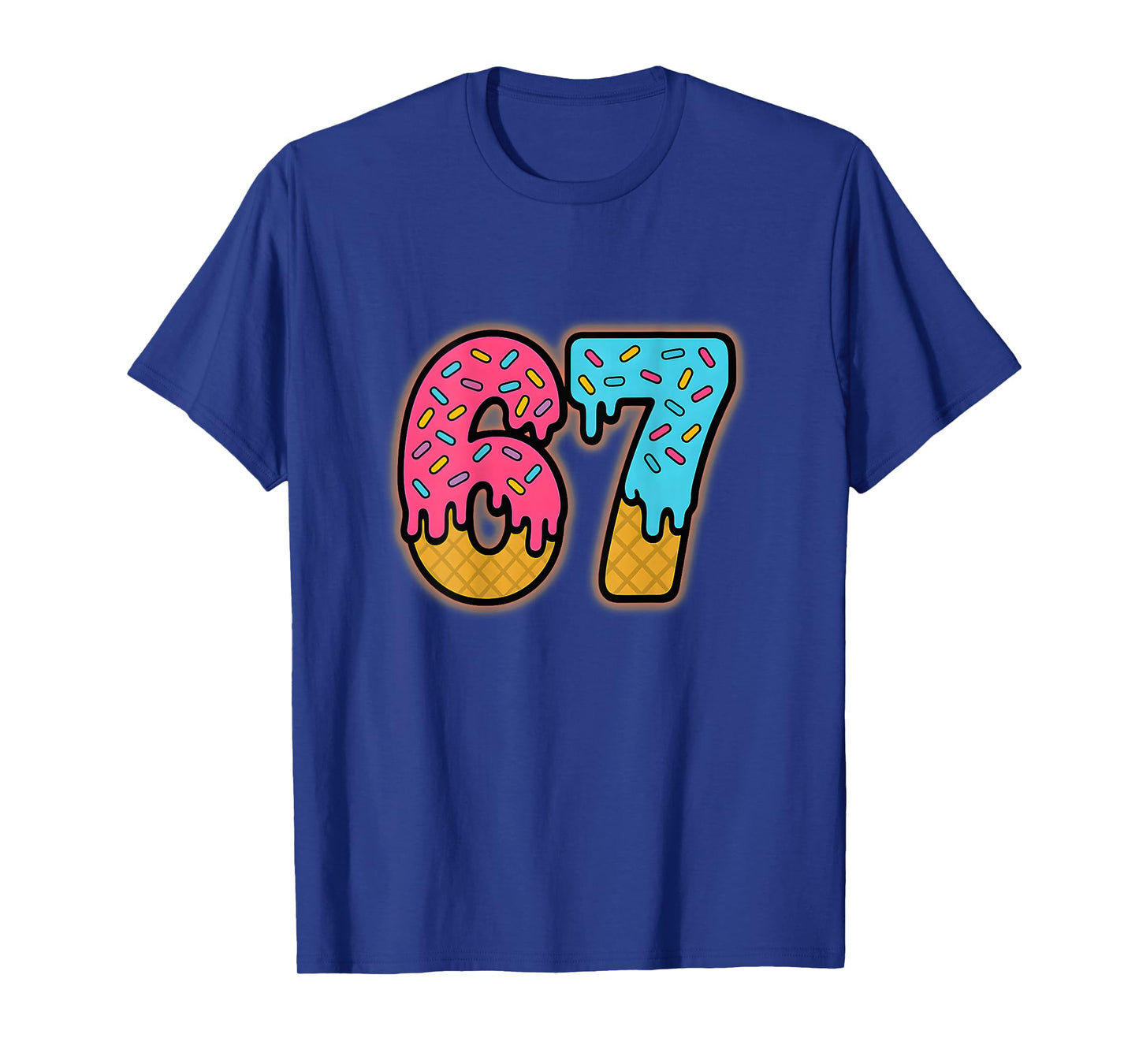 Six Seven Ice Cream Drip Sport 67 Funny Meme (On Back) T-Shirt