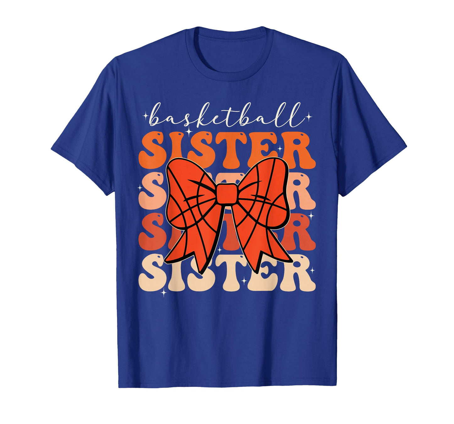 Basketball Sister Vintage Sport Lover Sister Mothers Da T-Shirt