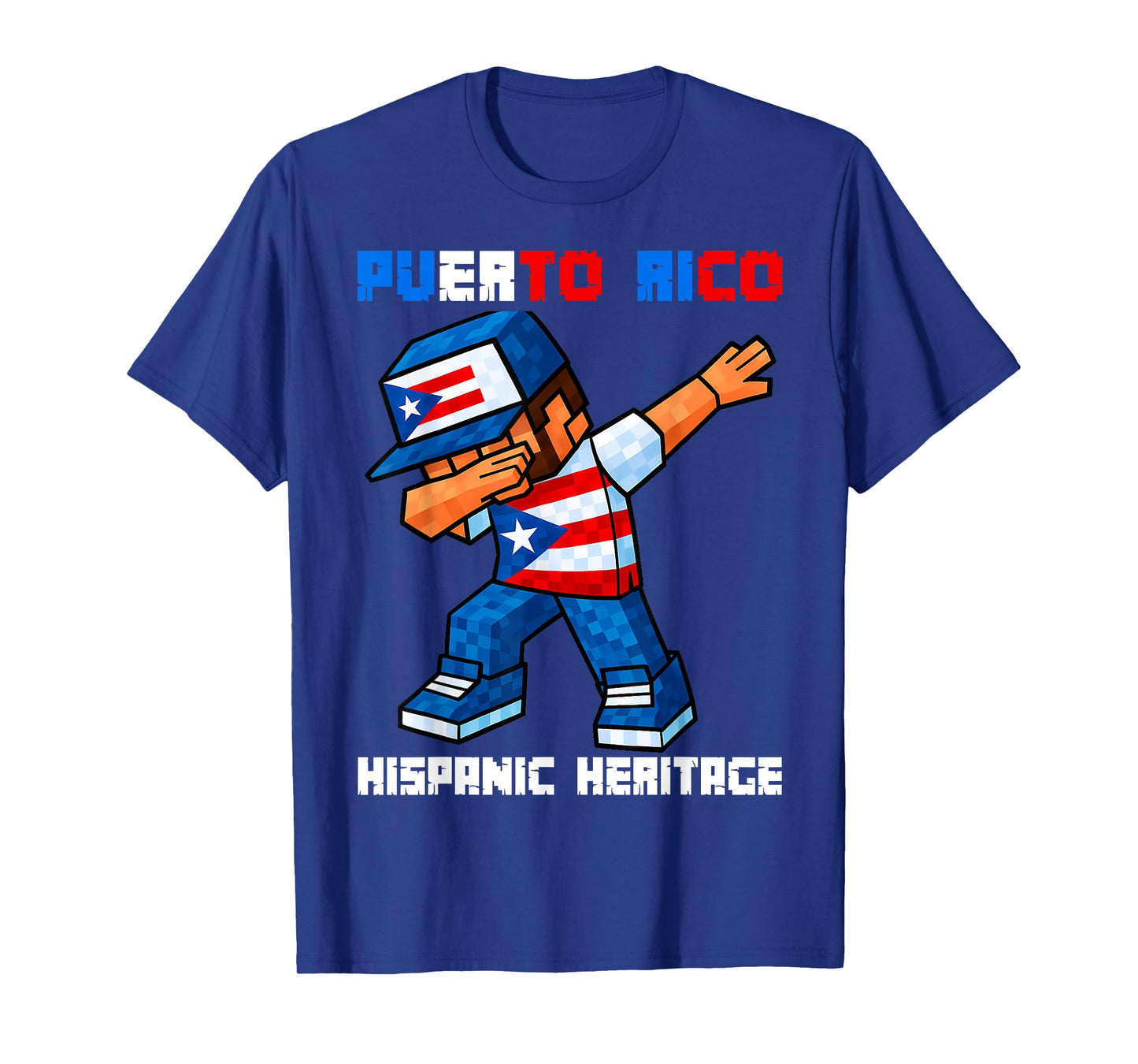 Puerto Rico Dab Boy Game Pixel Hispanic Heritage Rican Kids T-Shirt
