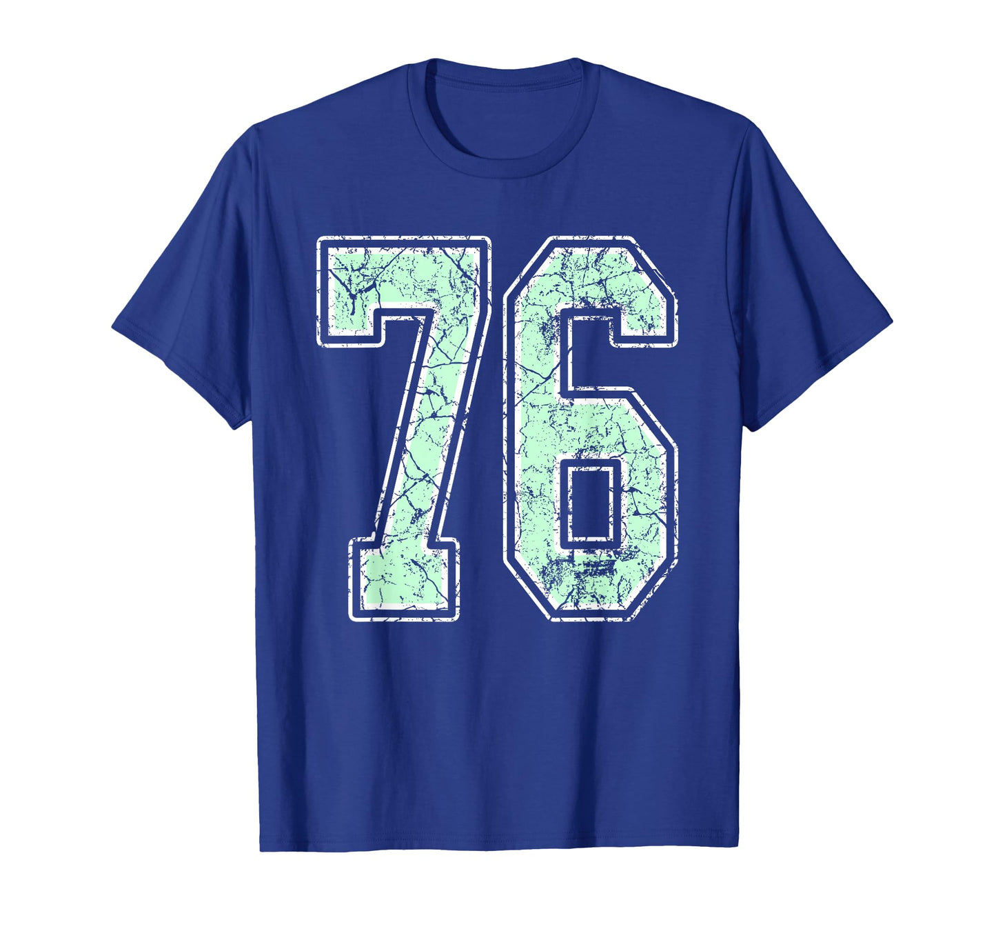 Mint Green White Sports Number 76 Jersey Uniform Player T-Shirt
