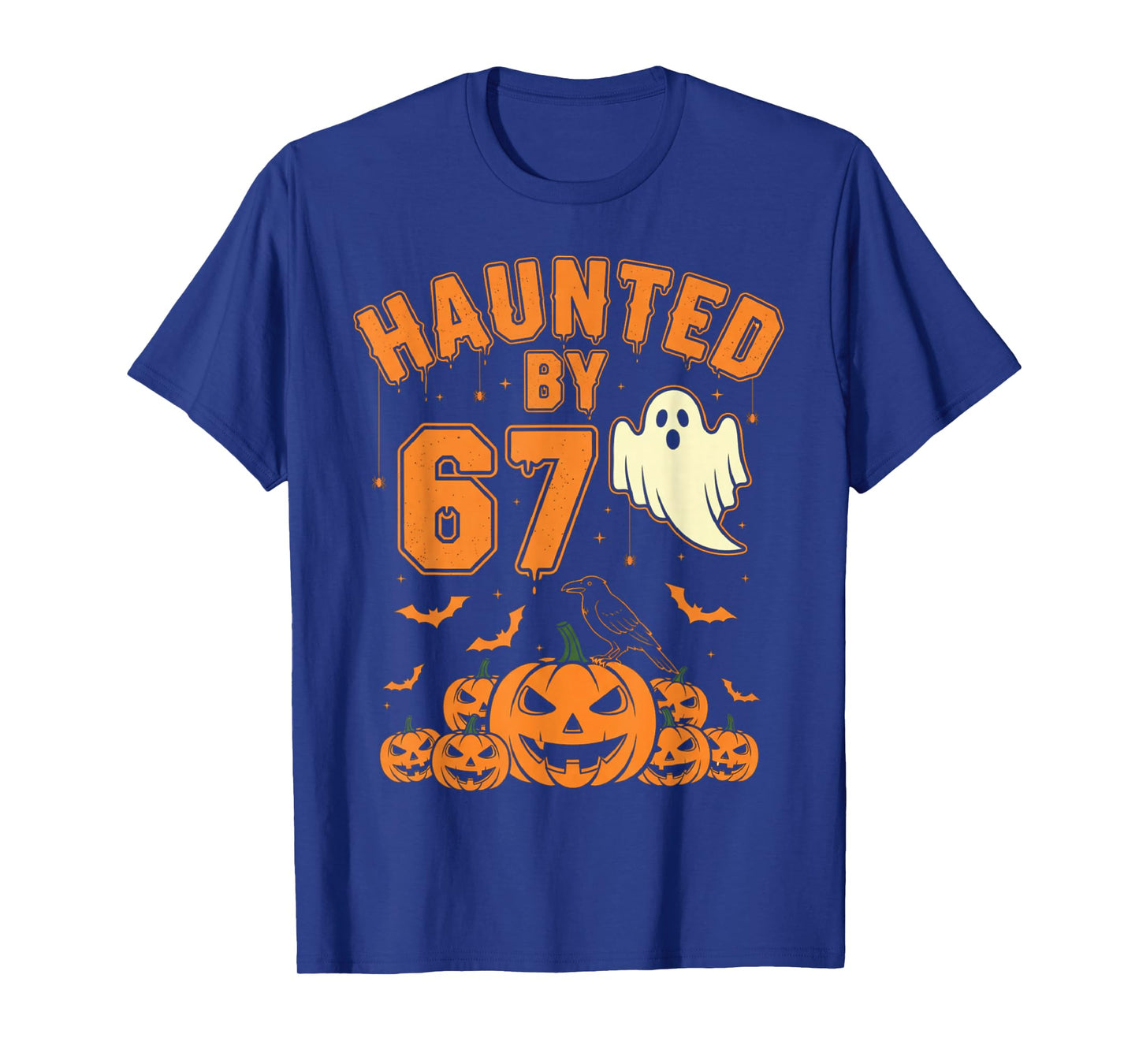 Haunted by 67 – Funny Ghost and Pumpkin Halloween Costume T-Shirt