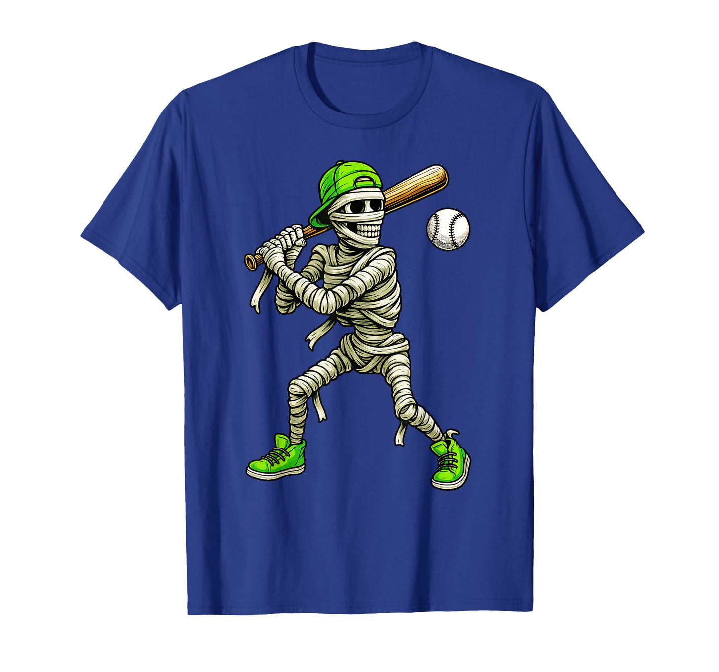 Skeleton Mummy Baseball Halloween Costume Boys Kids Men T-Shirt