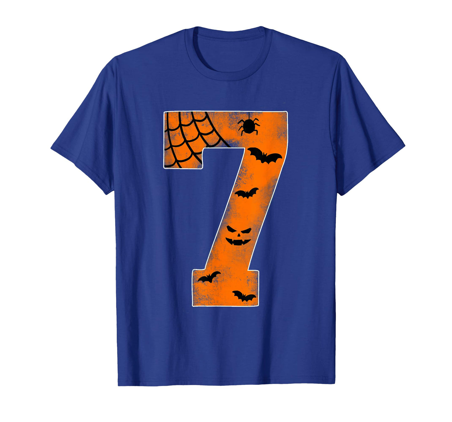 Number 7 7th Birthday Boy Seven Halloween Happy Birthday T-Shirt