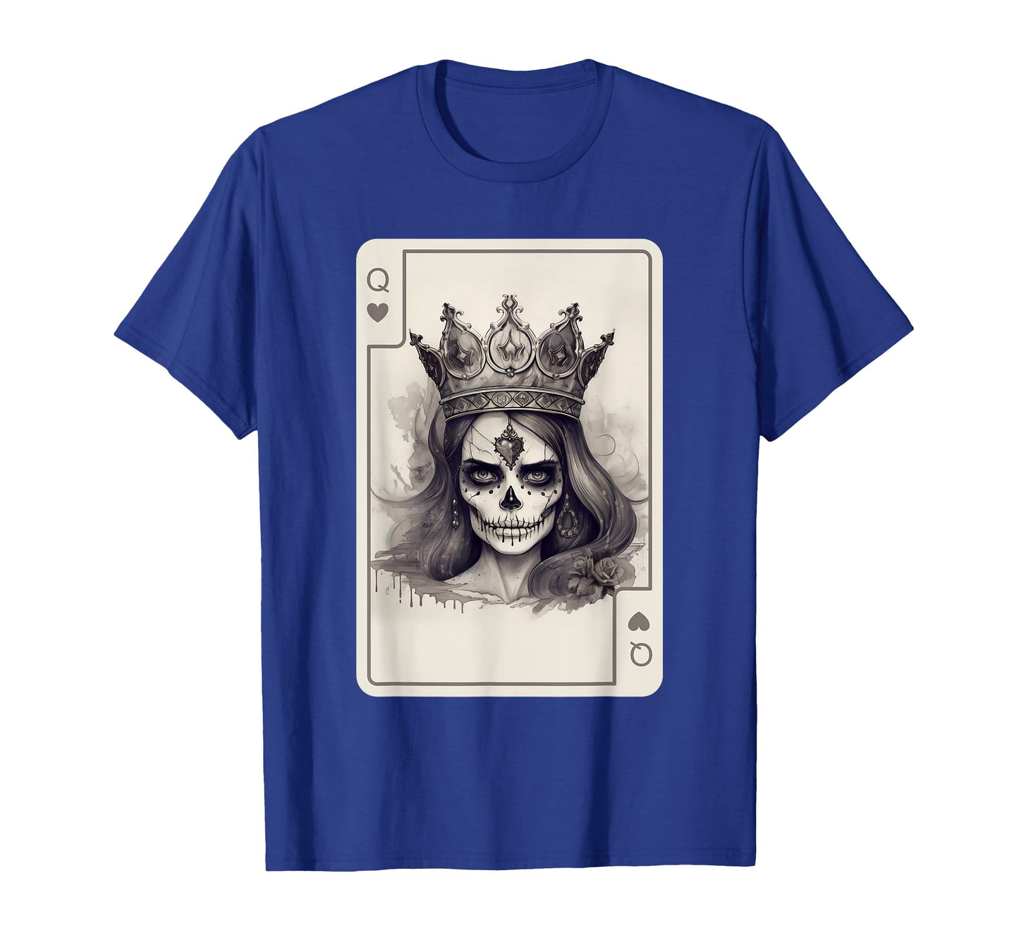 Queen of Hearts Gothic Poker Card Game Halloween Creepy T-Shirt