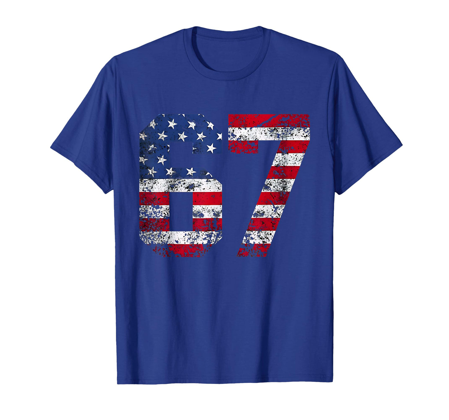 67 American Flag Meme Funny Six Seven Gen Alpha Slang T-Shirt