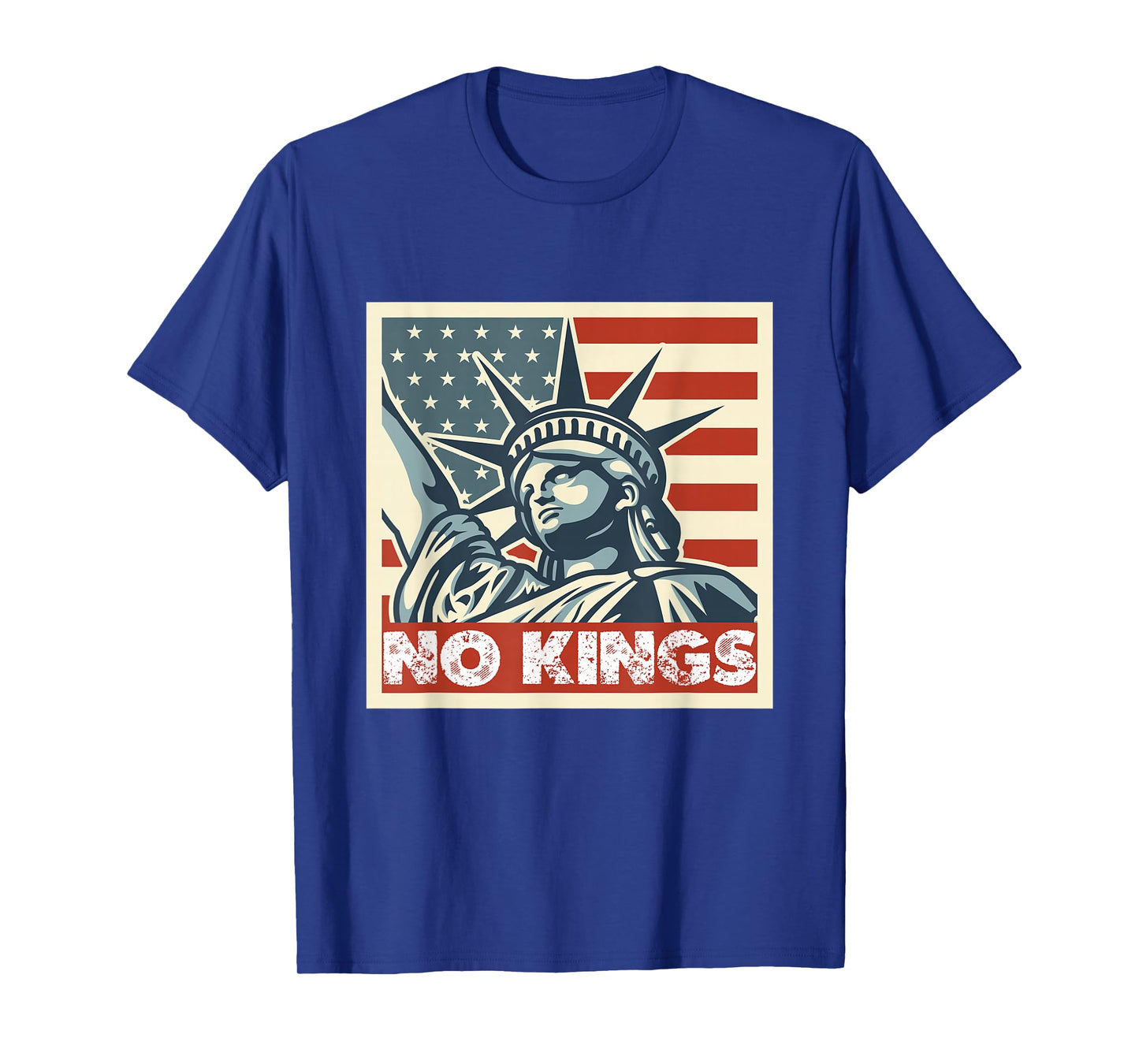 No Kings Statue of Liberty USA Flag T-Shirt