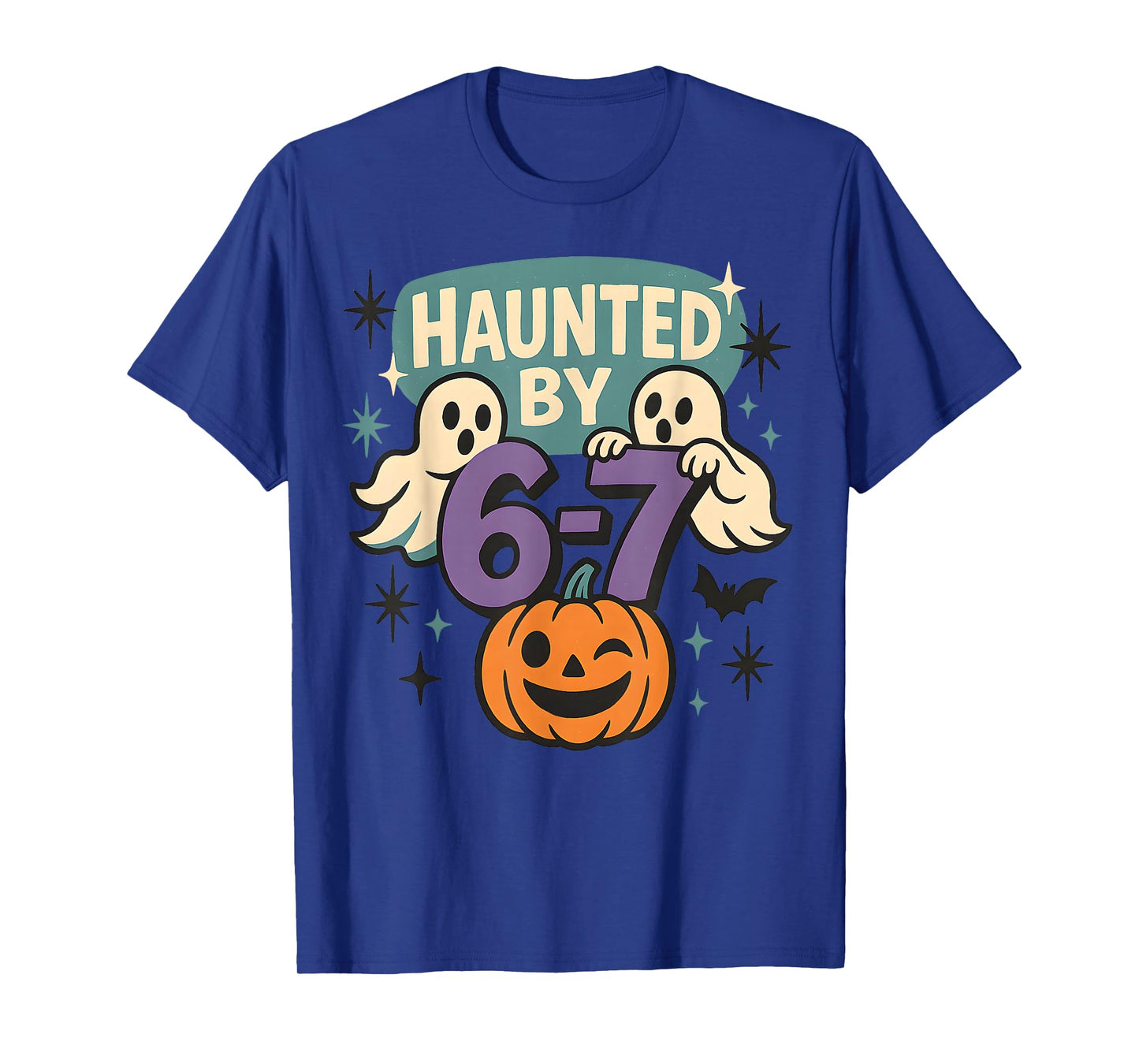 Haunted by 6-7 Retro Halloween 67 Ghost Pumpkin Funny Kids T-Shirt