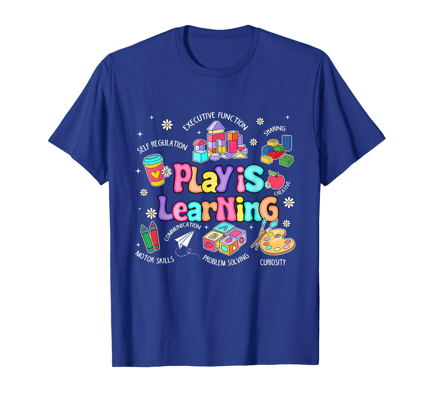 Shine Colorful Play is Learning Teacher T-Shirt