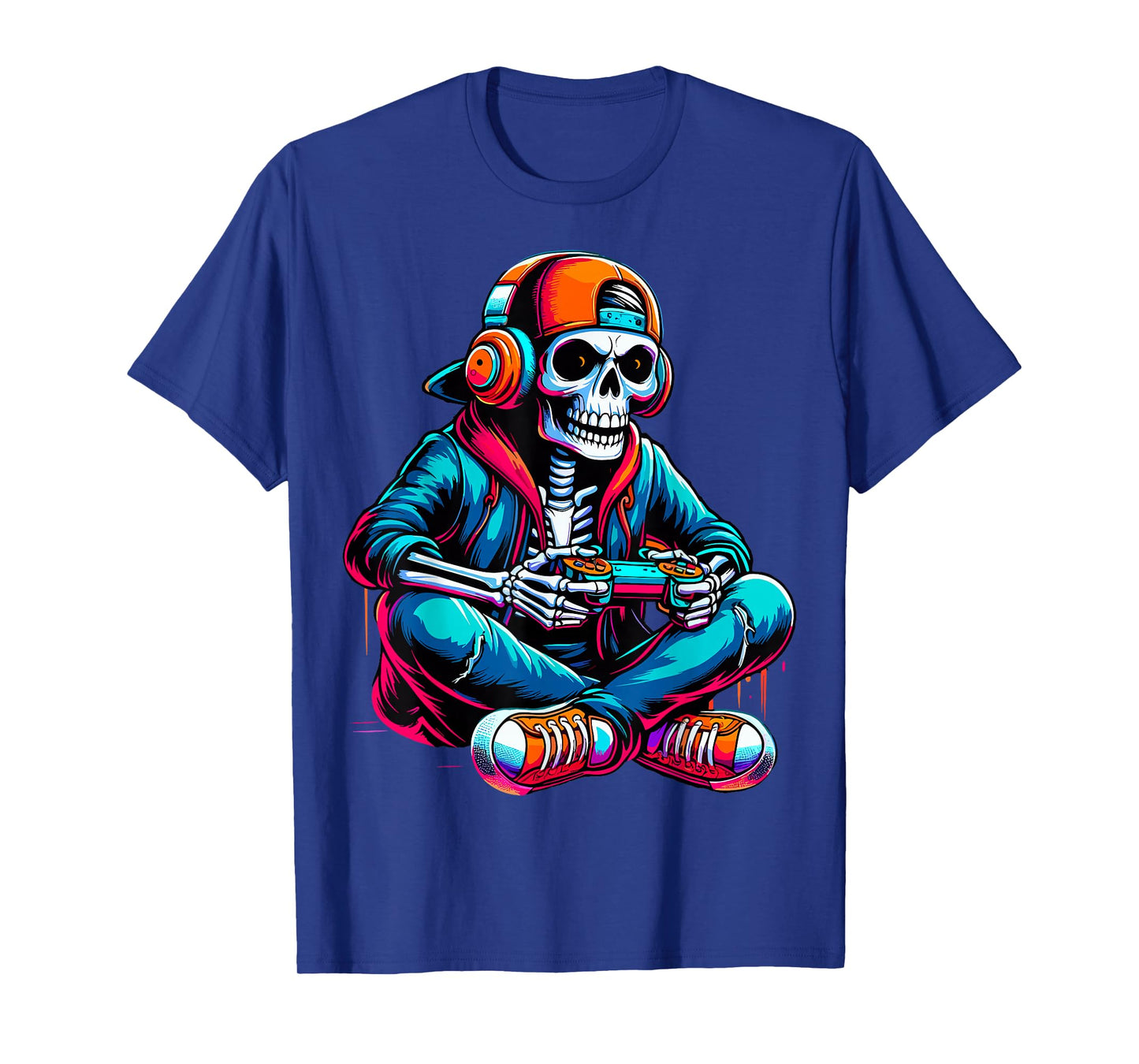 Halloween Skeleton Gamer Boys Video Gaming T-Shirt
