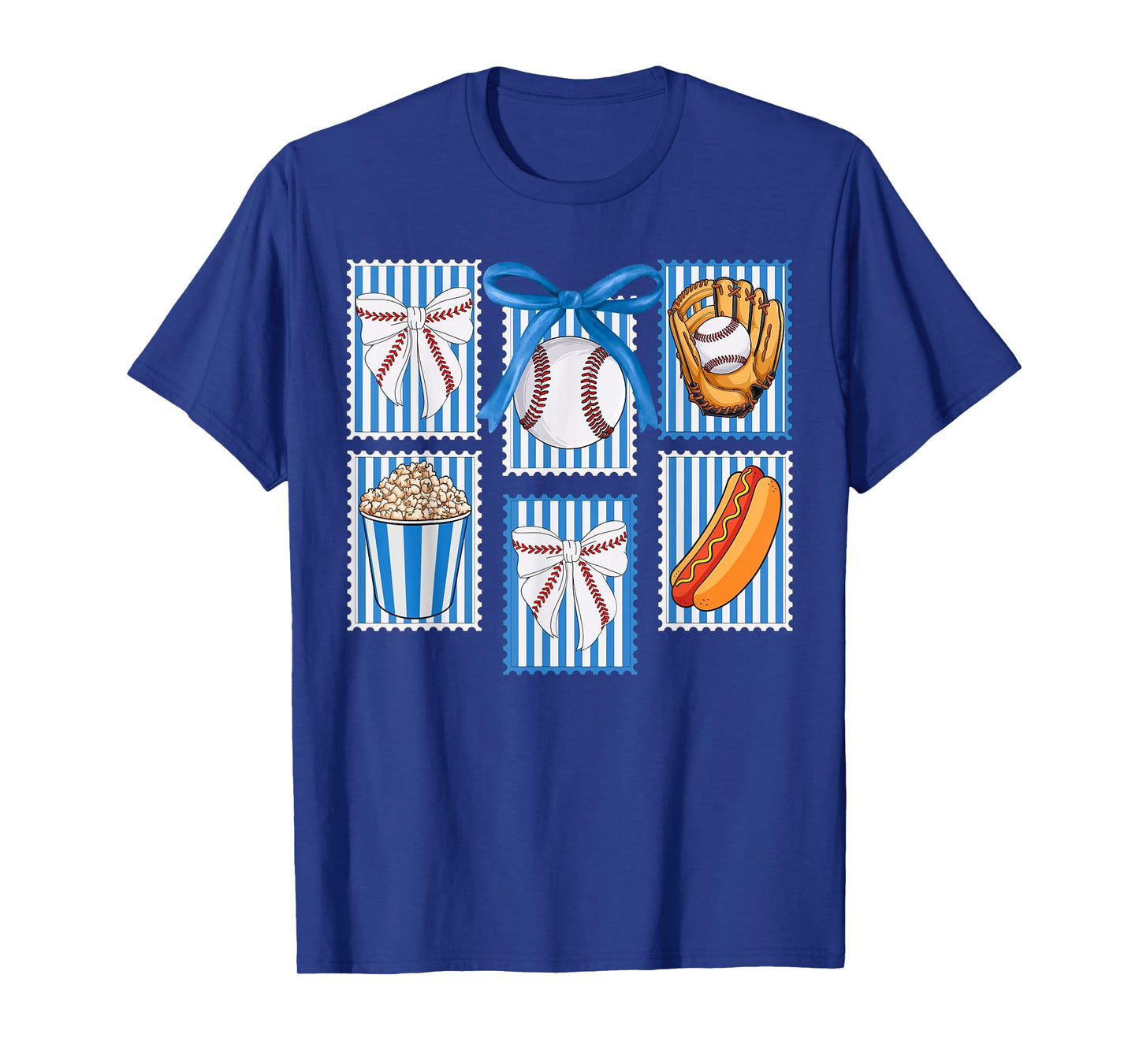 Stamps Coquette Bow Baseball Kids Youth Girls Baseball Mom T-Shirt