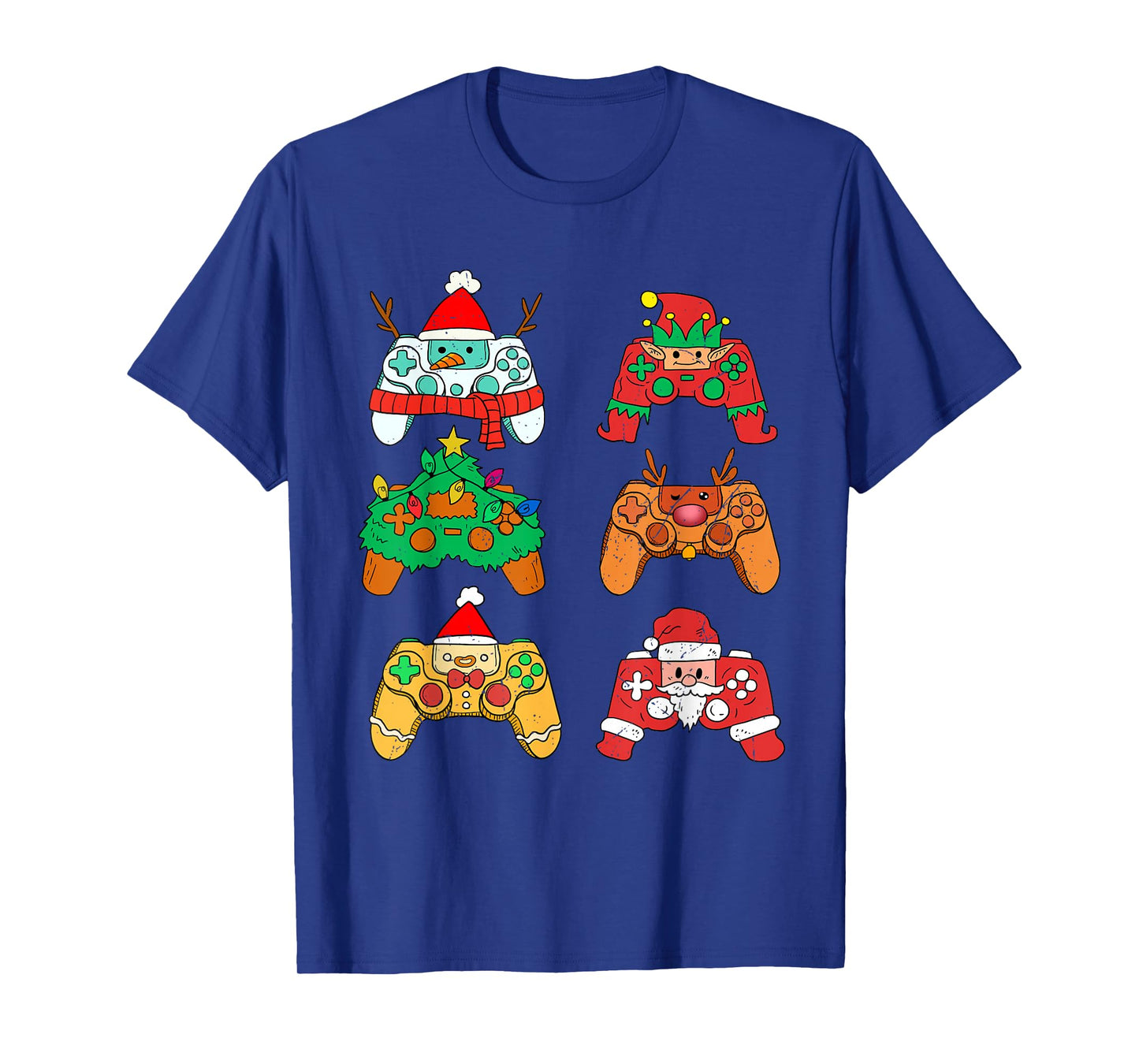 Video Game Christmas Santa Elf Gaming Controllers Gamer Boys T-Shirt