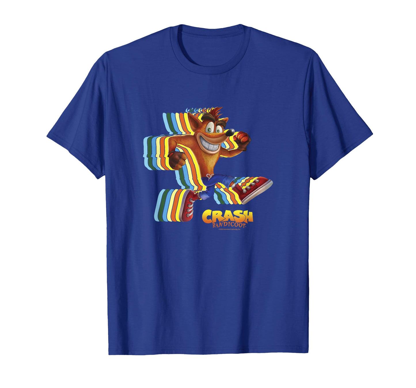 Crash Bandicoot Retro Crash Rainbow Vintage Action Glitch T-Shirt