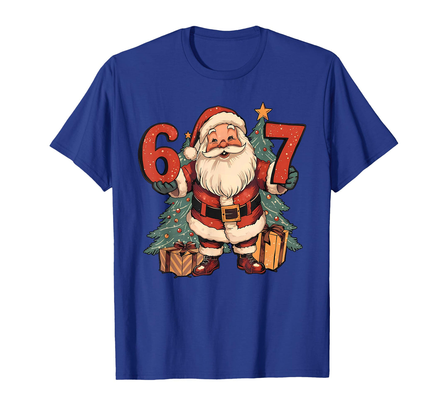 67 Christmas Funny Six Seven Meme Santa Claus Boys T-Shirt